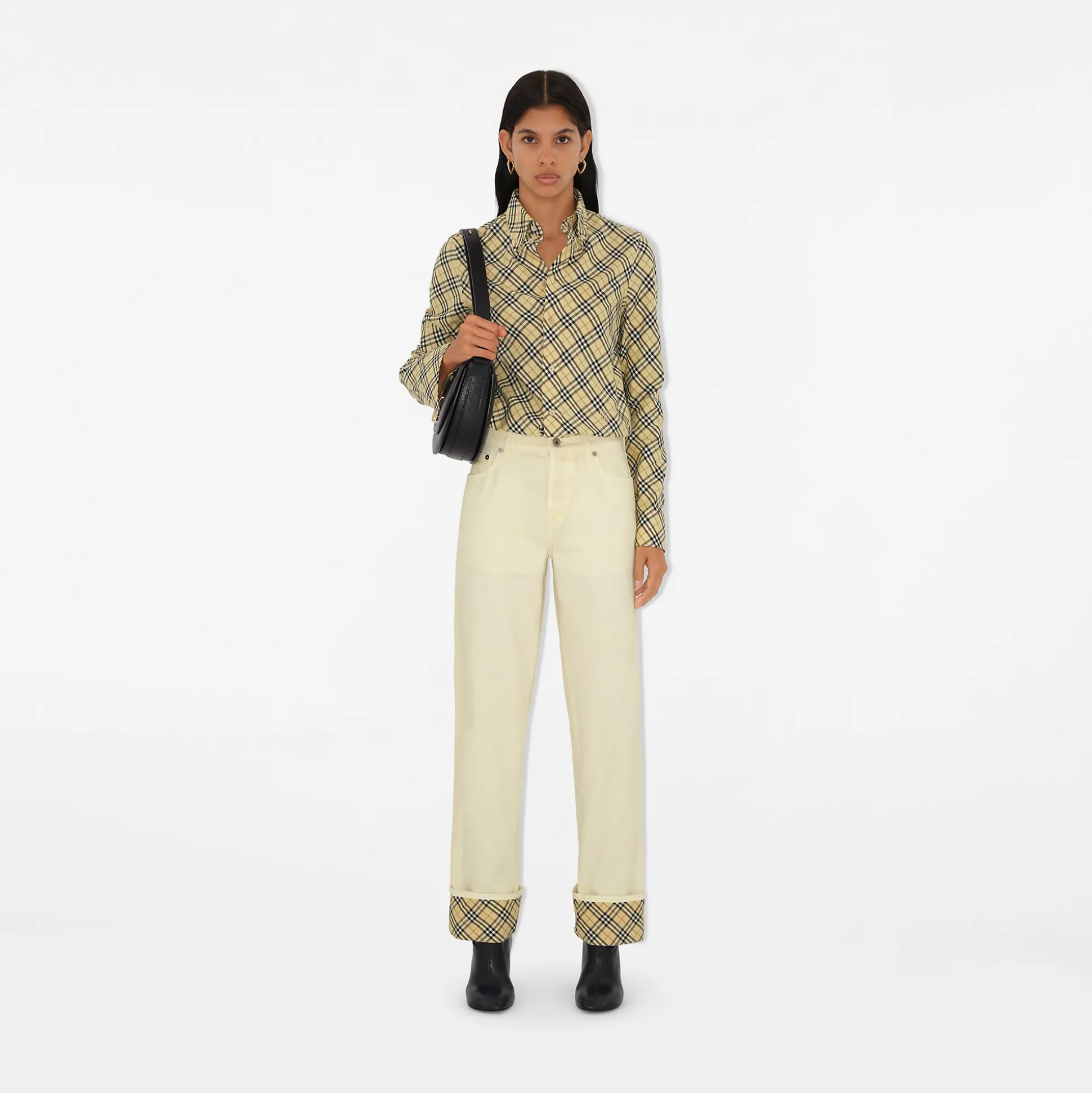 Outlet Burberry Denim Trousers Candle