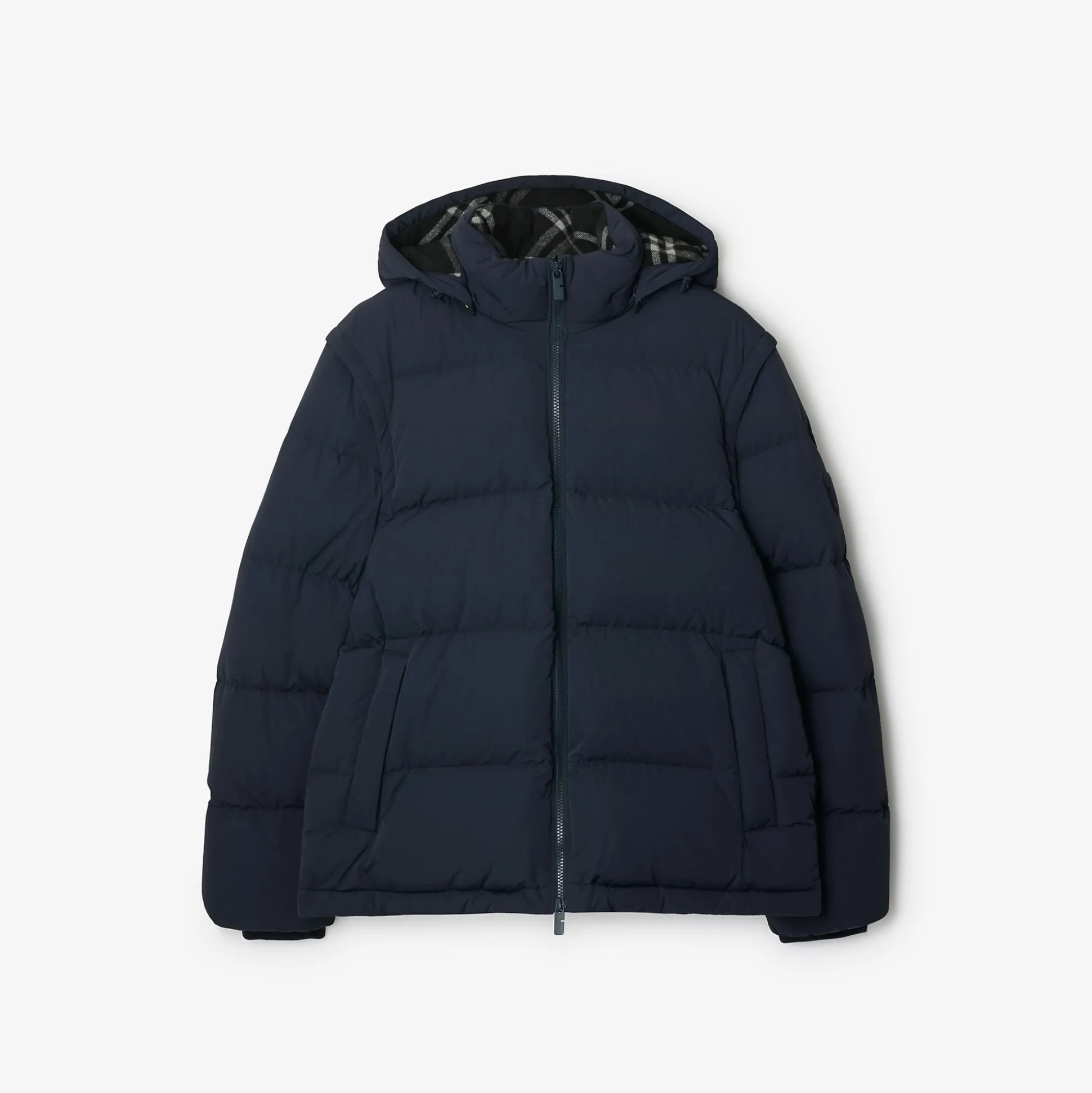 Flash Sale Burberry Detachable Sleeve Nylon Bideford Puffer Jacket Navy/charcoal