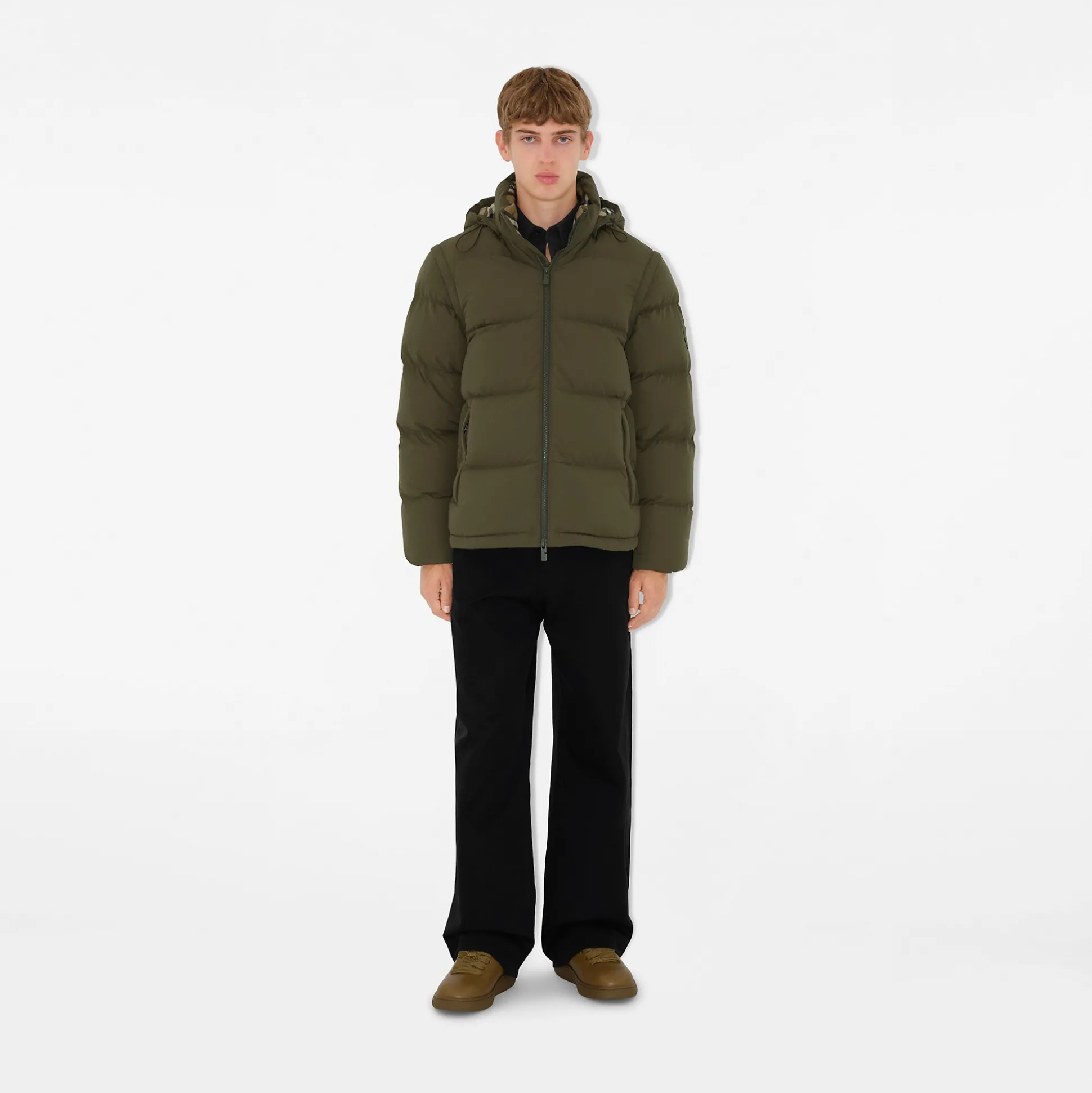 Cheap Burberry Detachable Sleeve Nylon Bideford Puffer Jacket Loch/linden