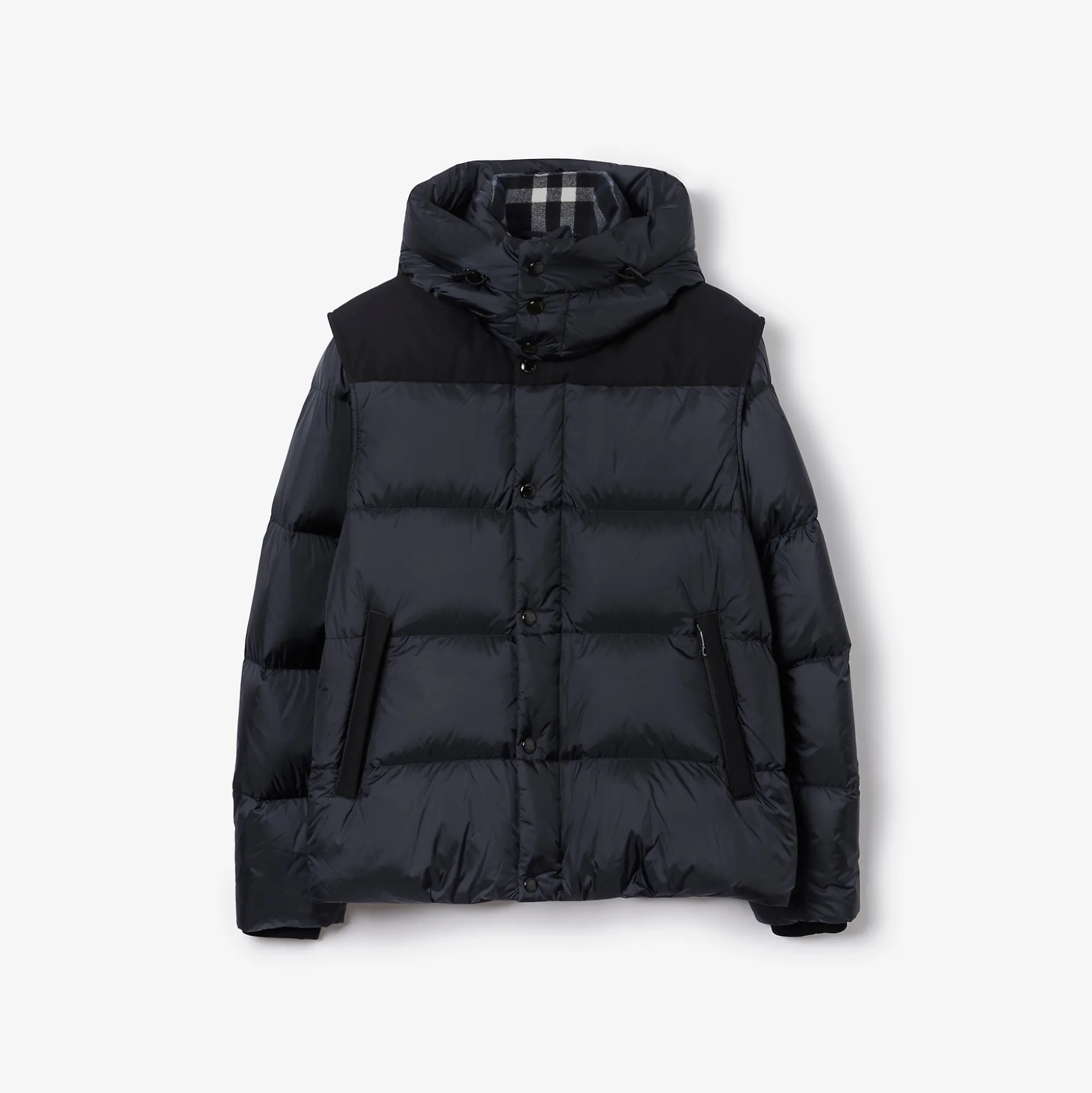 Hot Burberry Detachable Sleeve Nylon Puffer Jacket Navy