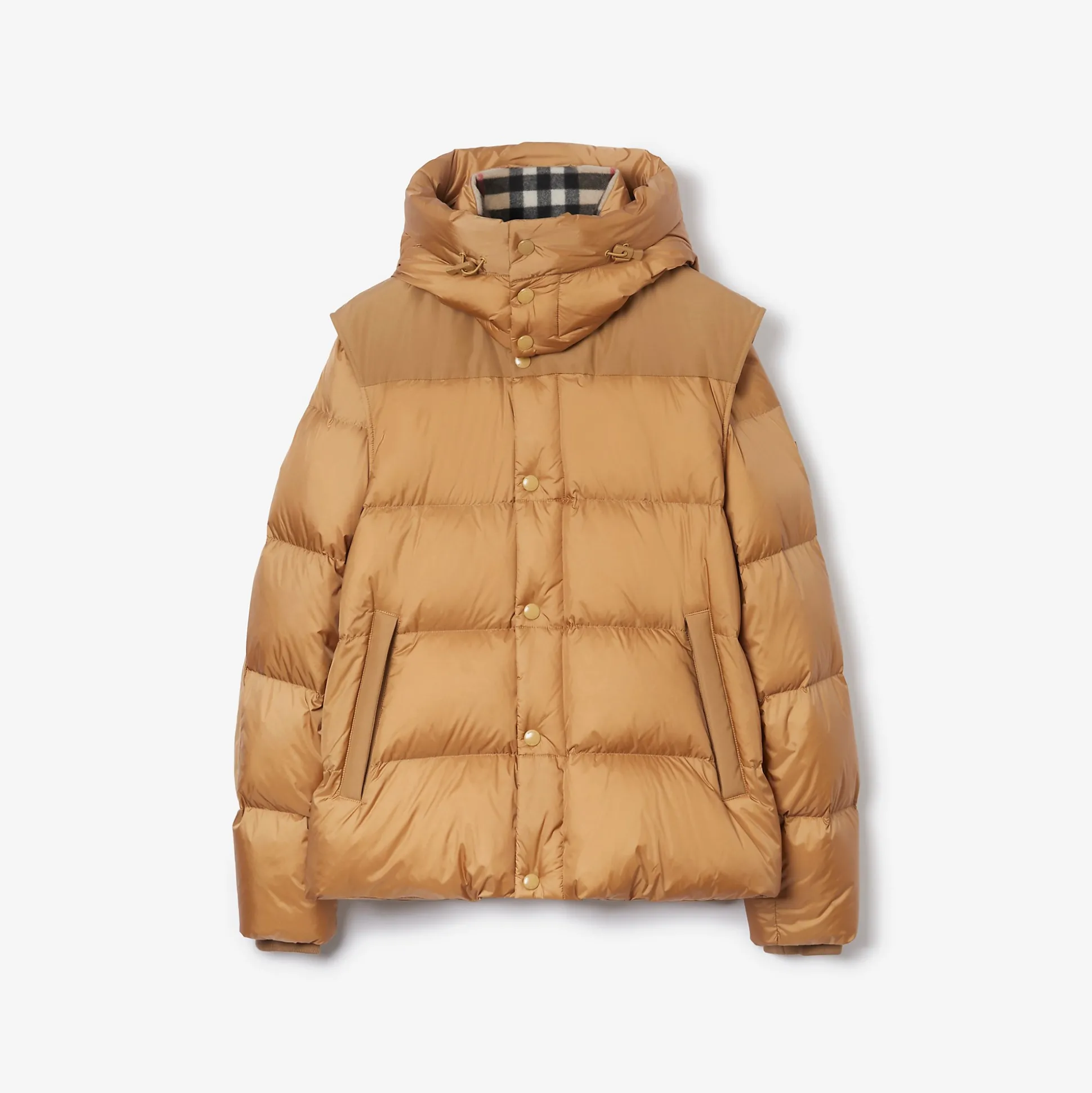 Discount Burberry Detachable Sleeve Nylon Puffer Jacket WarmHoney