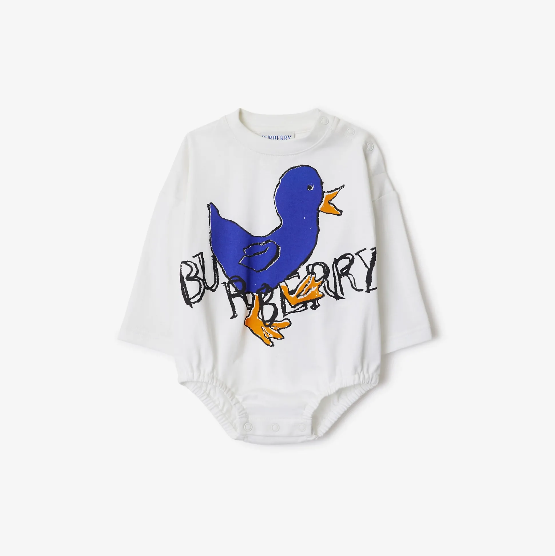 Sale Burberry Duckling Cotton Bodysuit White