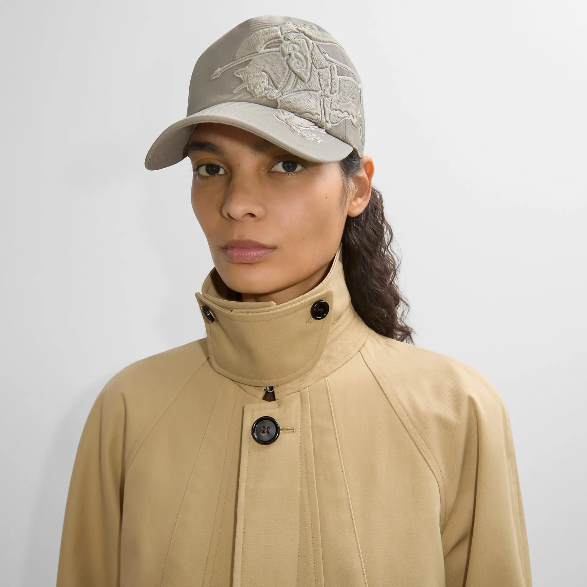 Clearance Burberry EKD Cotton Baseball Cap Heron