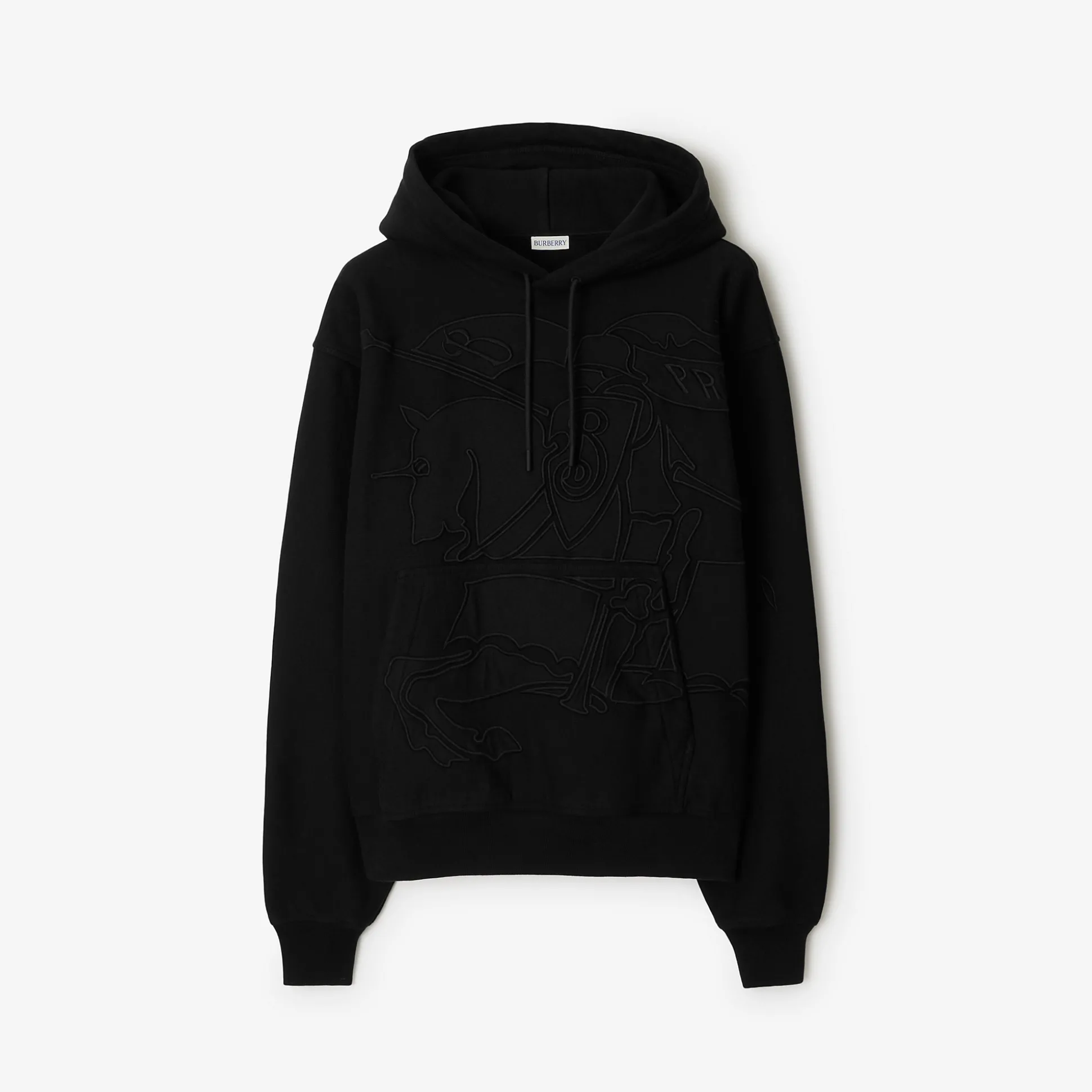 Hot Burberry EKD Cotton Blend Hoodie Black