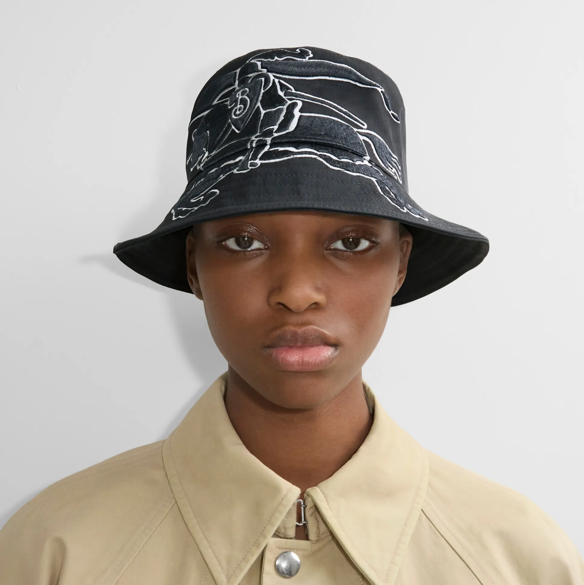 Flash Sale Burberry EKD Cotton Bucket Hat Charcoal