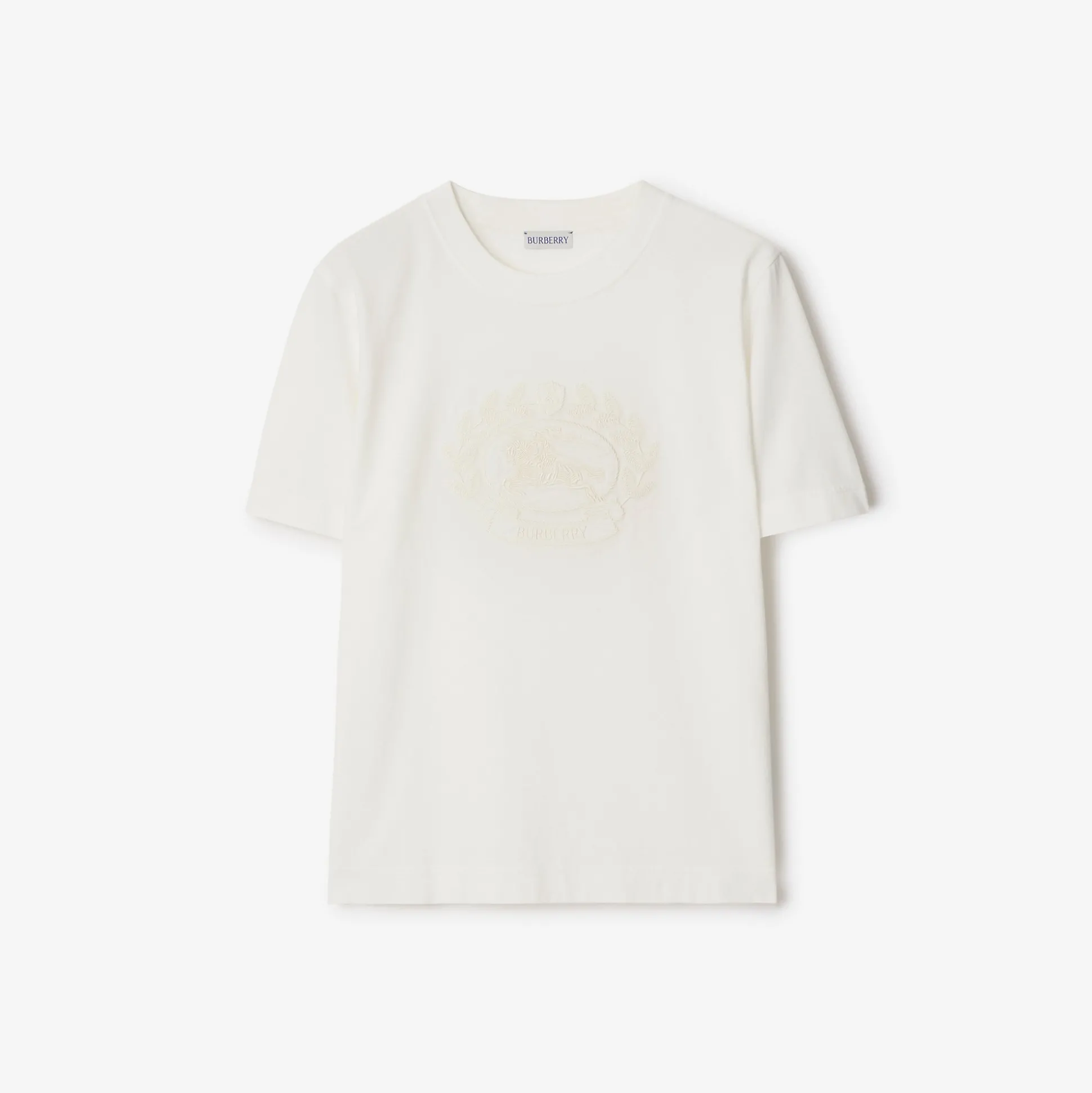 Discount Burberry EKD Cotton T-shirt Chalk