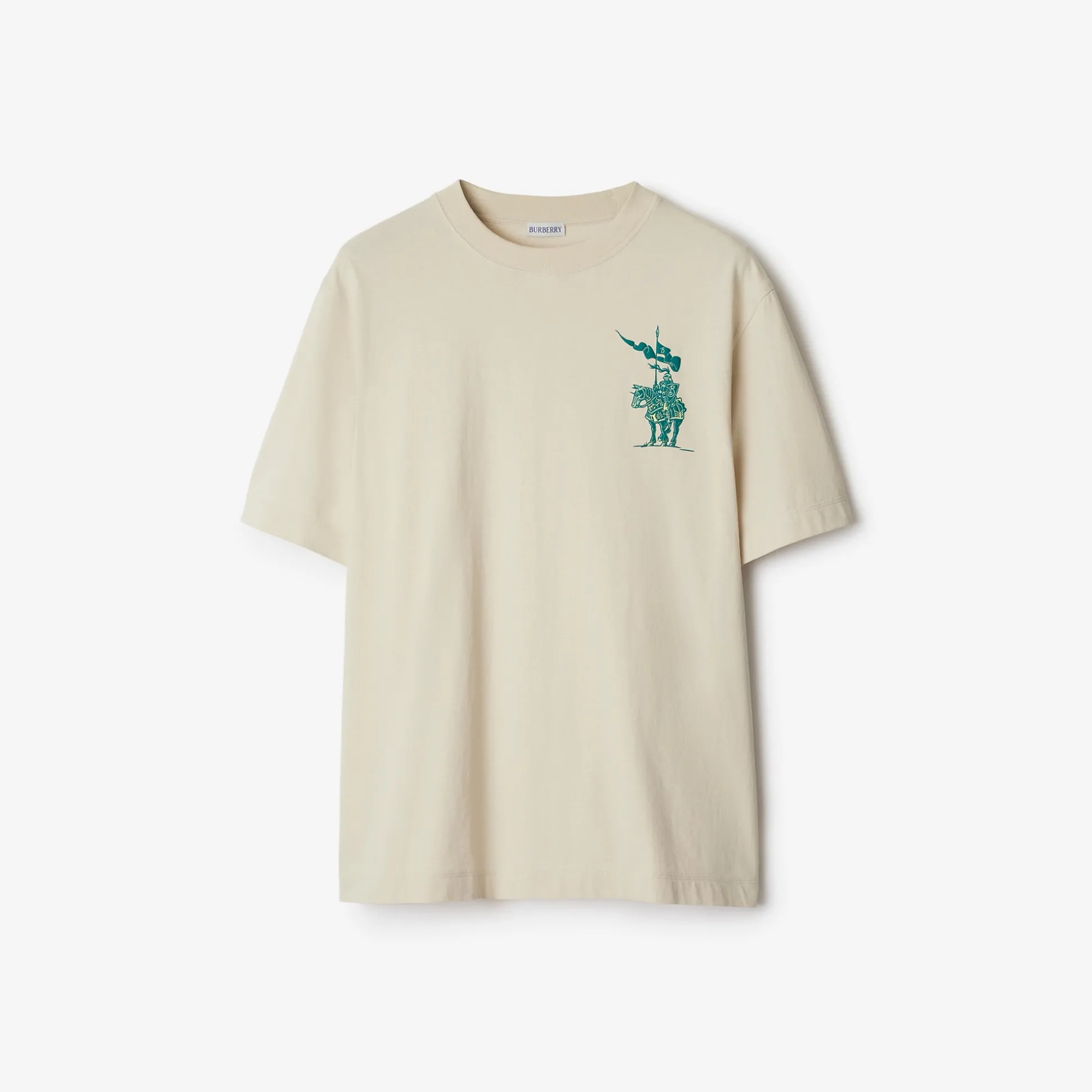 Shop Burberry EKD Cotton T-shirt Chalk