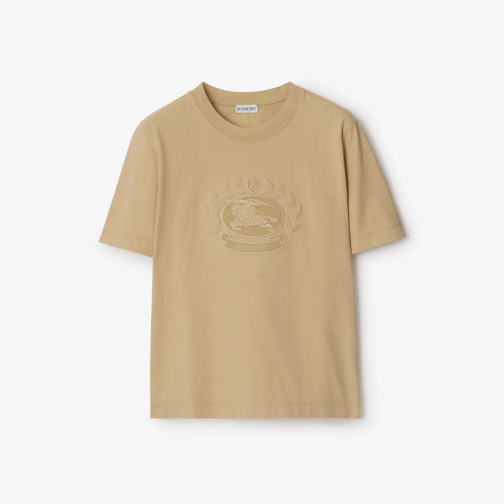 New Burberry EKD Cotton T-shirt Flax