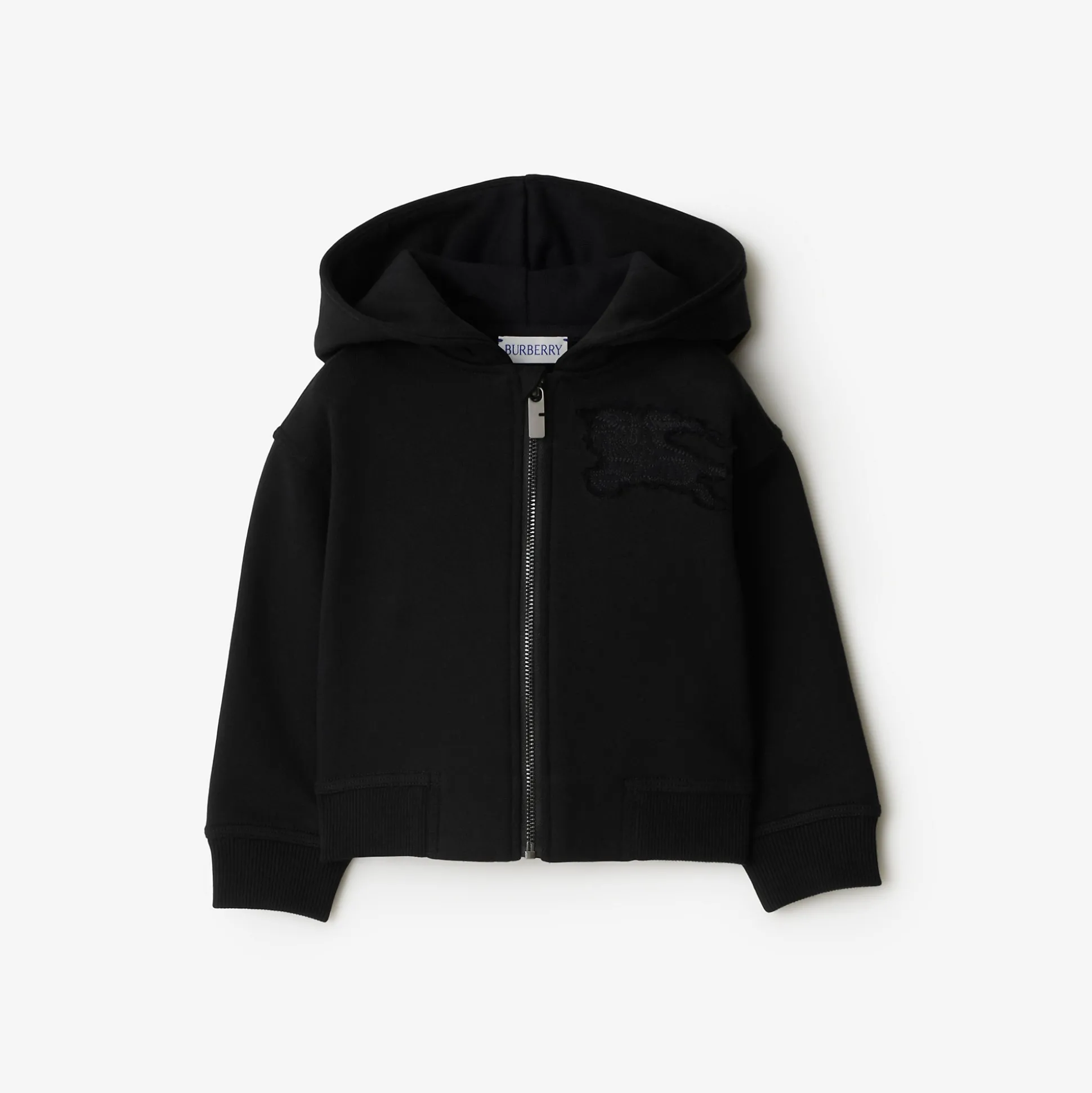 Sale Burberry EKD Cotton Zip Hoodie Black