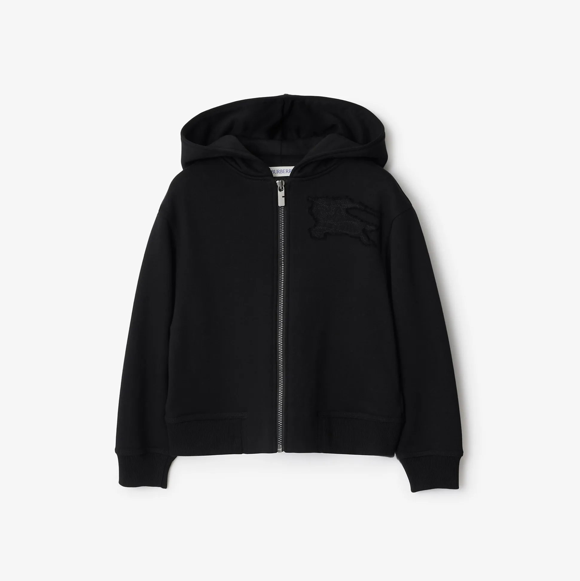 Discount Burberry EKD Cotton Zip Hoodie Black