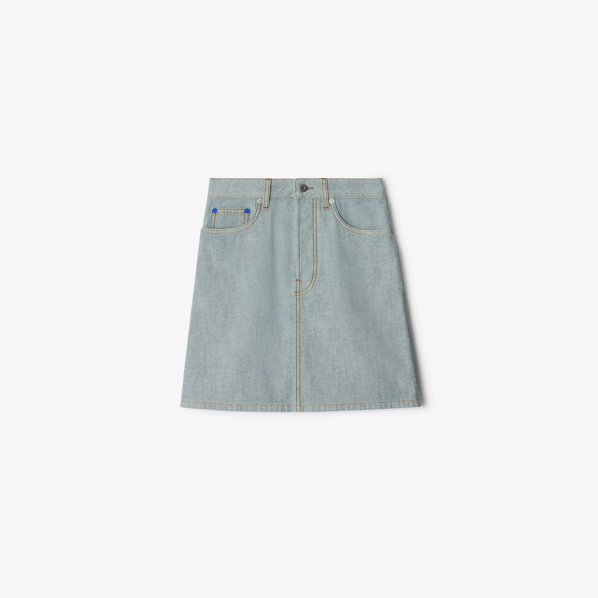 Online Burberry EKD Denim Skirt Denimblue