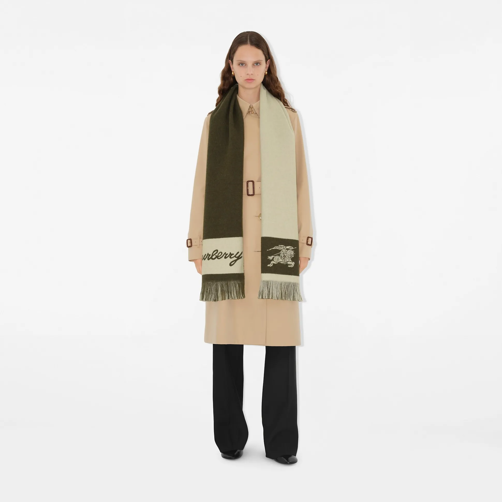 Discount Burberry EKD Logo Wool Scarf Loch