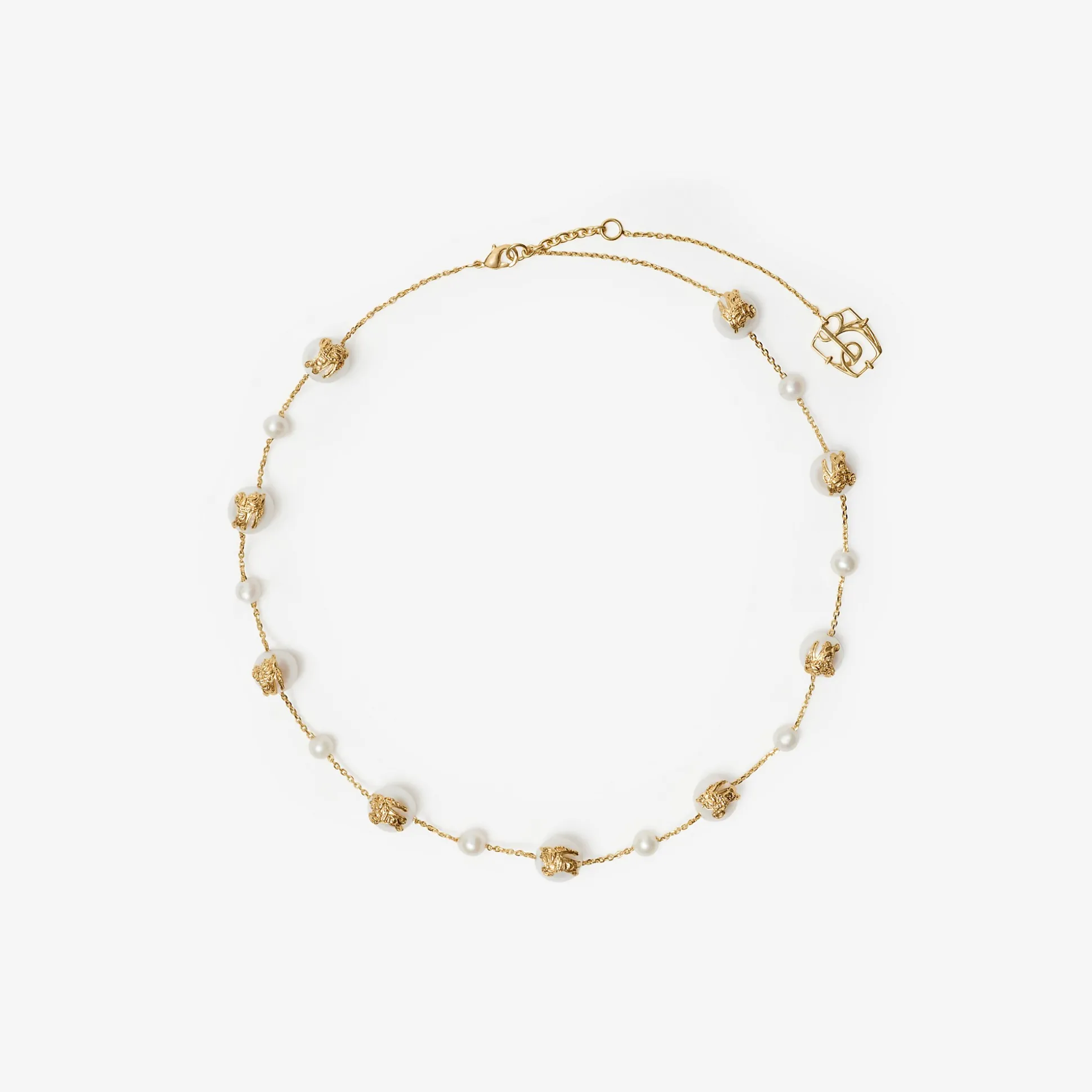 Fashion Burberry EKD Sphere Pearl Necklace​ Gold/pearl