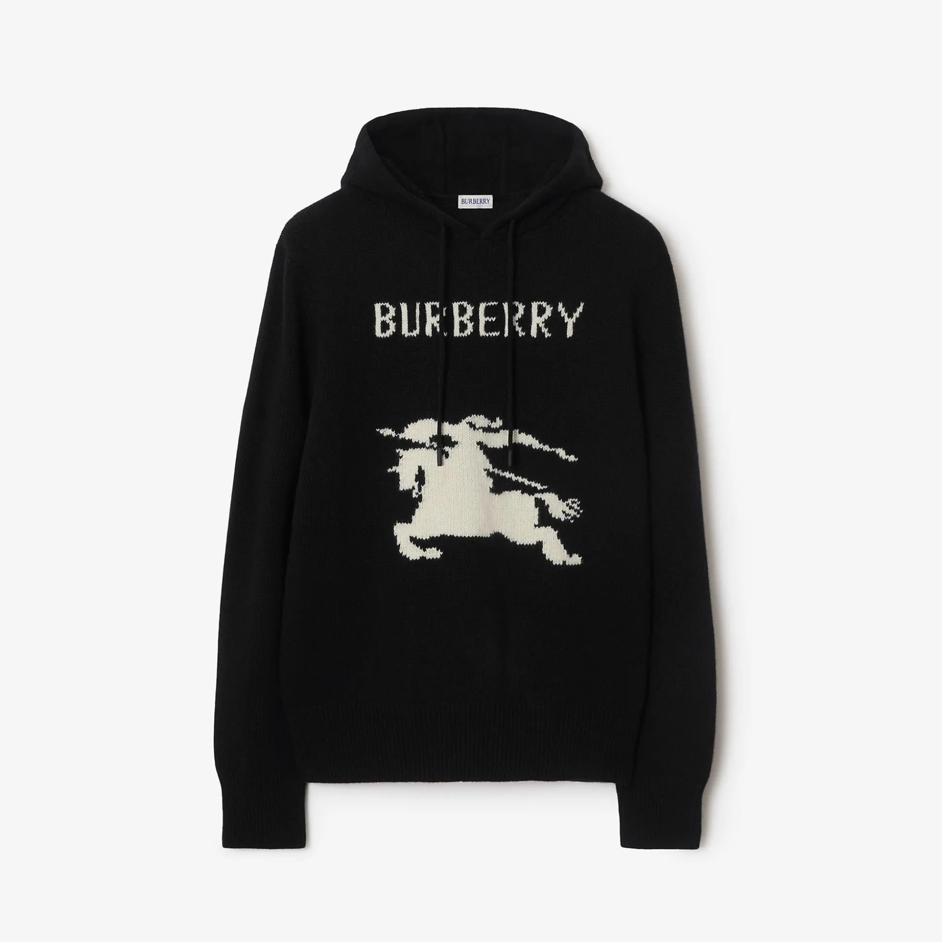 Outlet Burberry EKD Wool Cashmere Hoodie Black