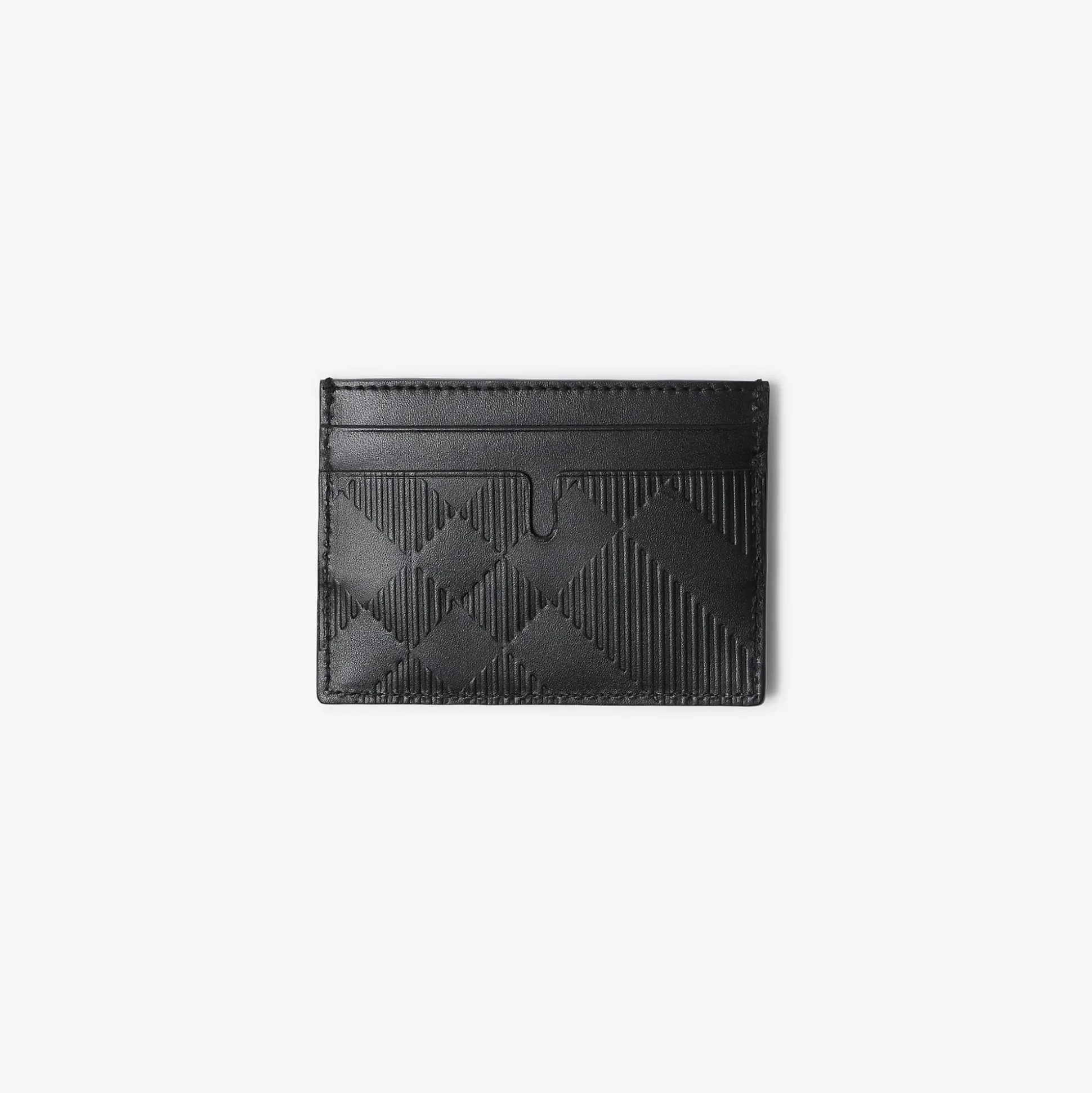 Shop Burberry Embossed Check Card Case Black