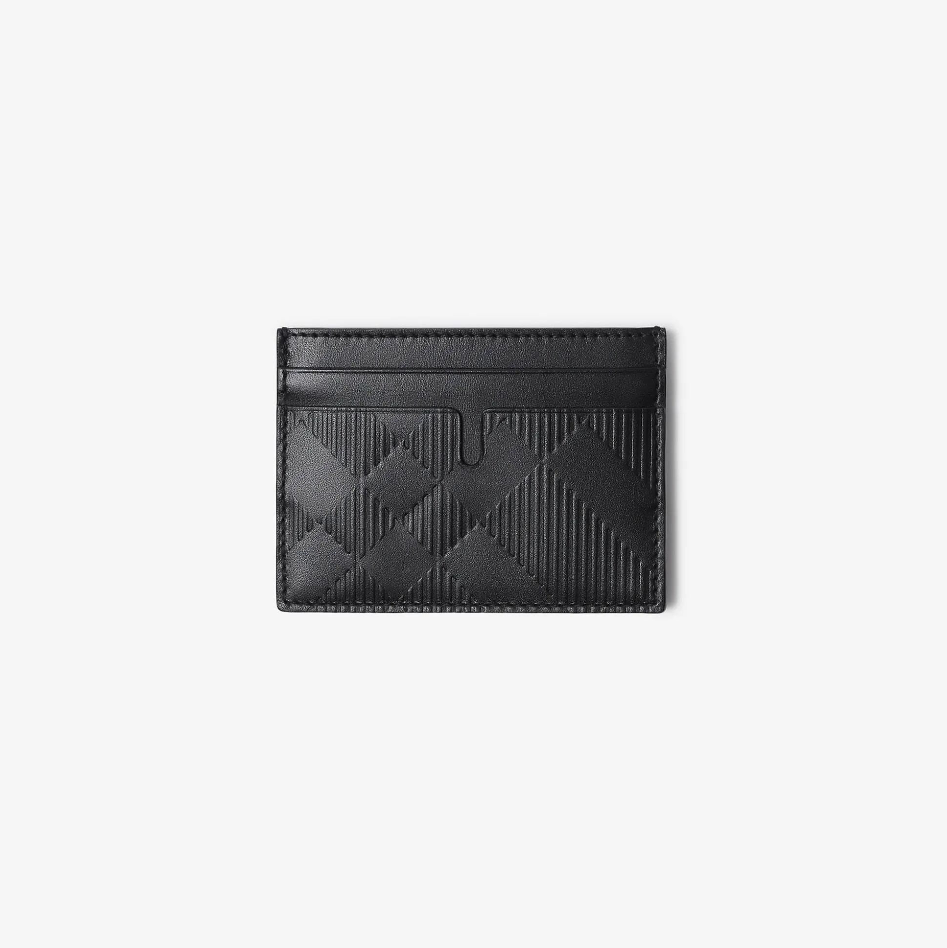 Shop Burberry Embossed Check Card Case Black