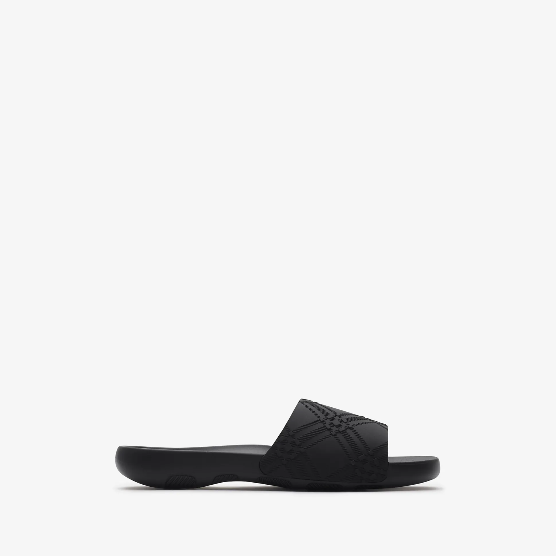 Fashion Burberry Embossed Check Dive Slides Black