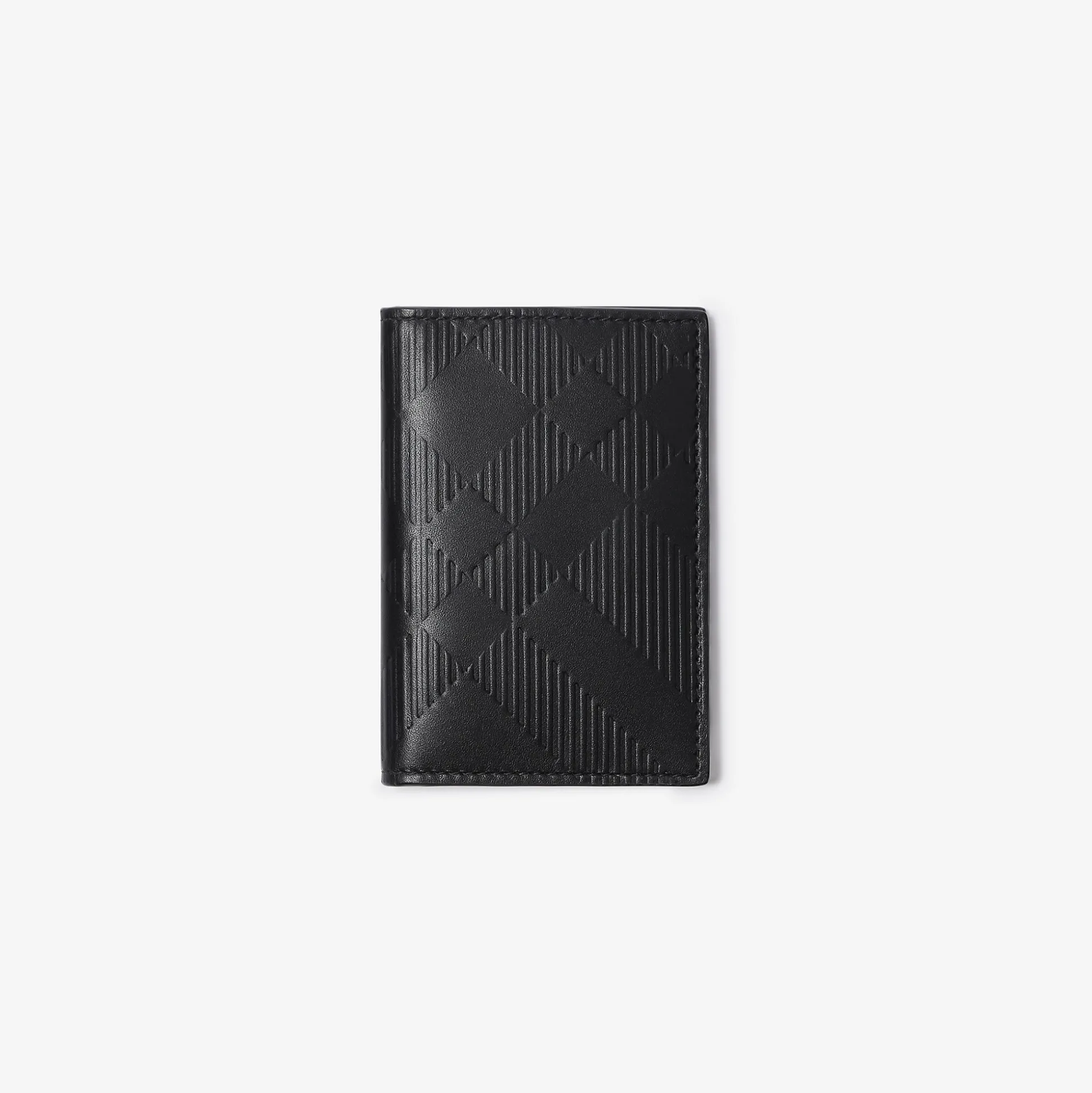 Fashion Burberry Embossed Check Folding Card Case Black