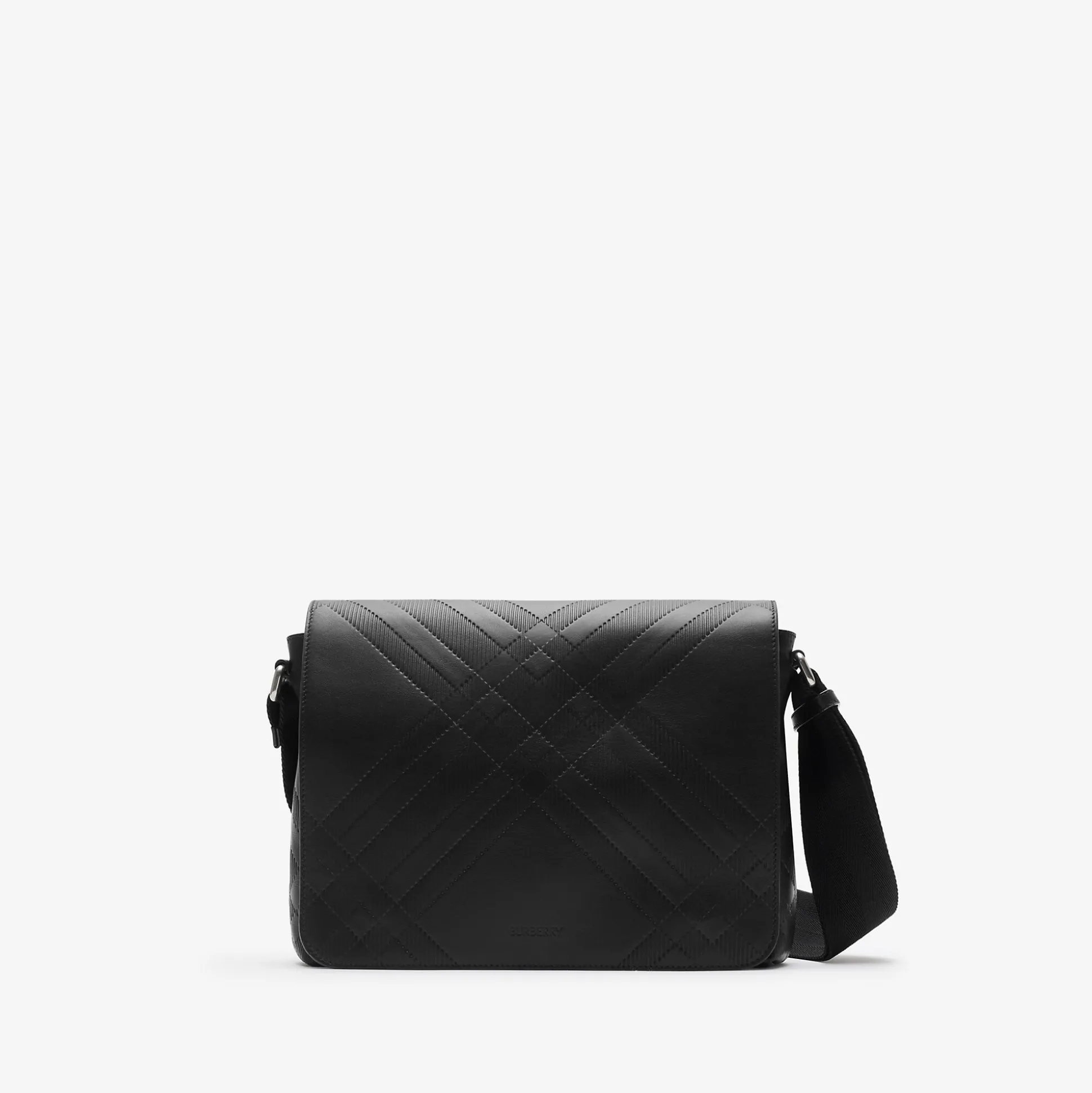 Clearance Burberry Embossed Check Messenger Bag​ Black