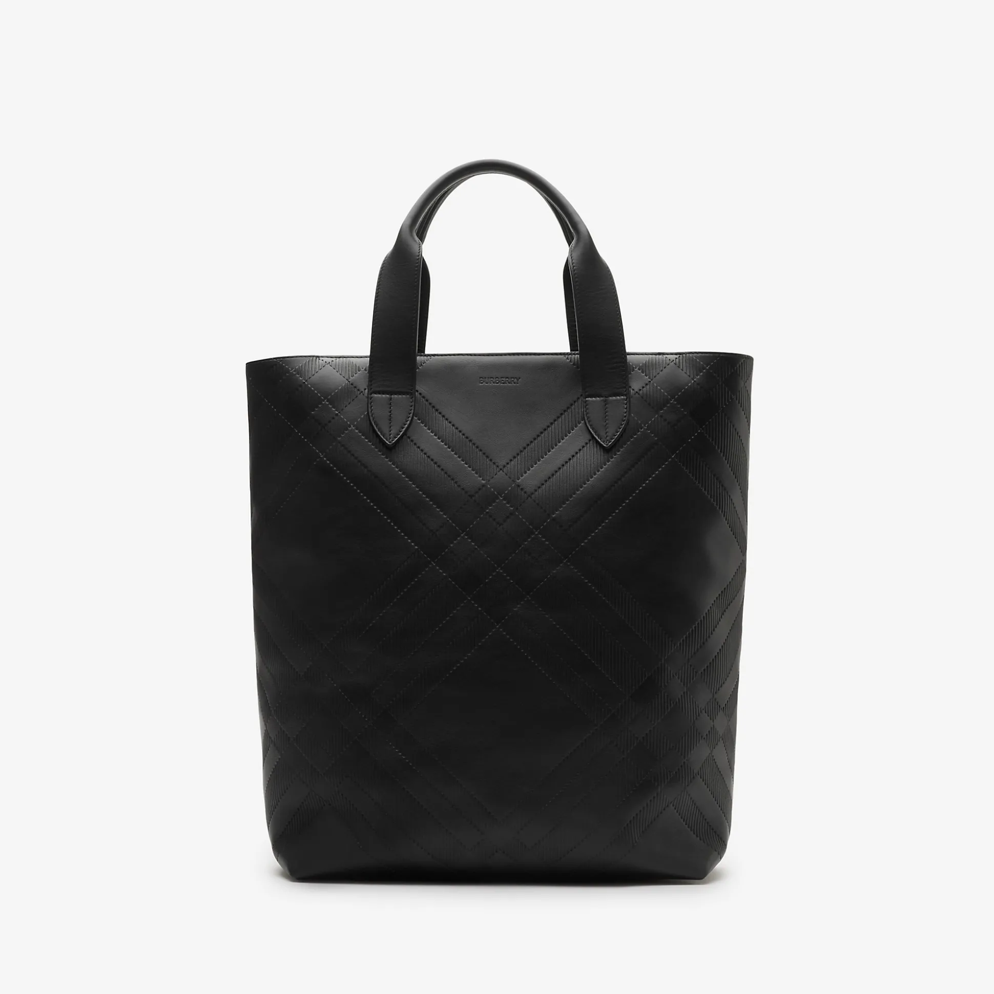 Best Sale Burberry Embossed Check Tote Black