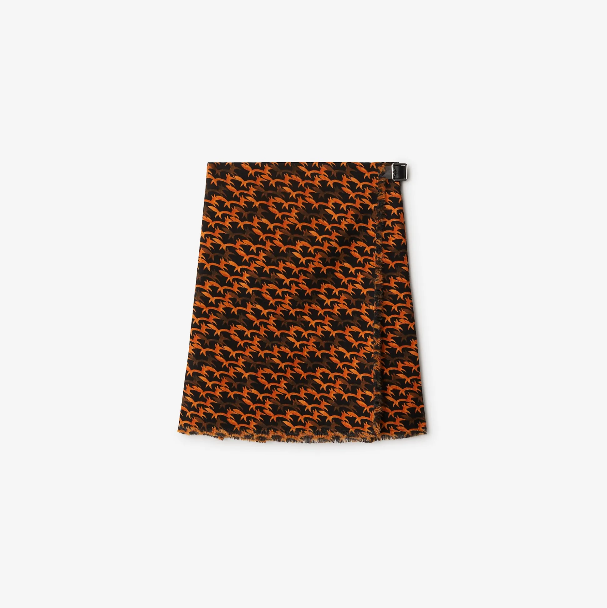 Cheap Burberry Fox Wool Kilt Black