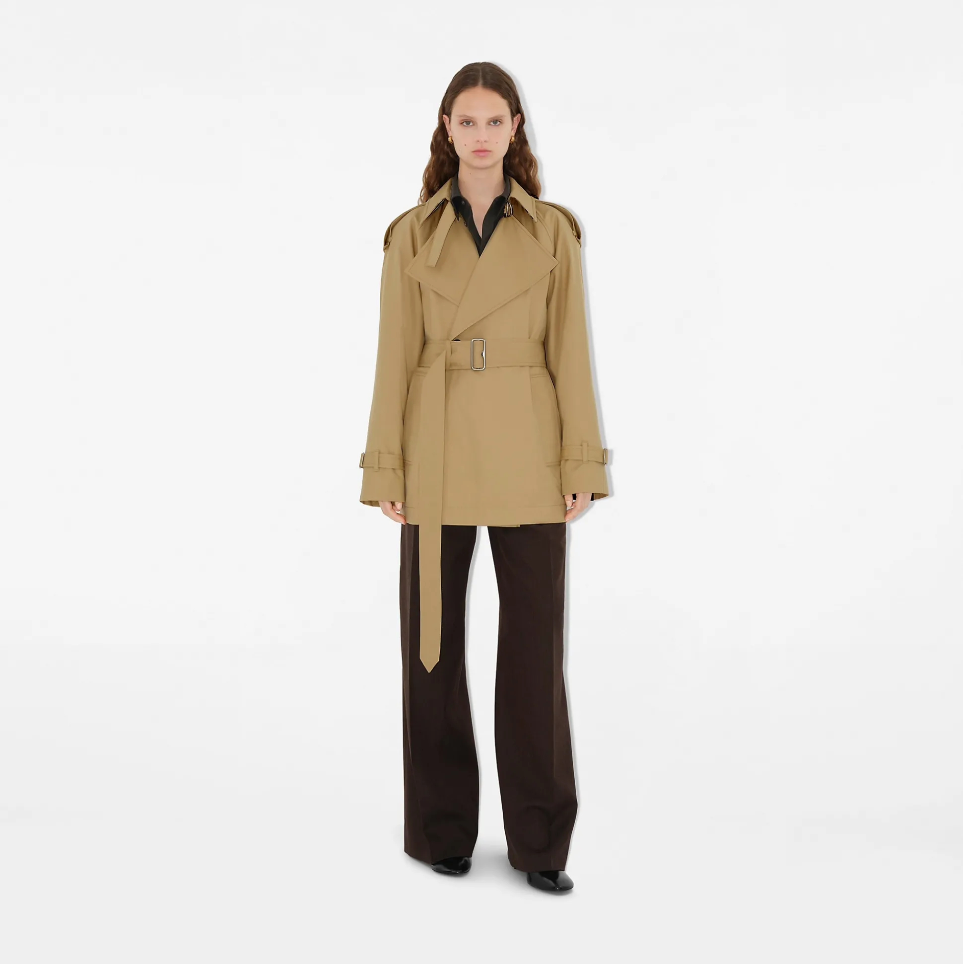 Hot Burberry Gabardine Trench Jacket Flax