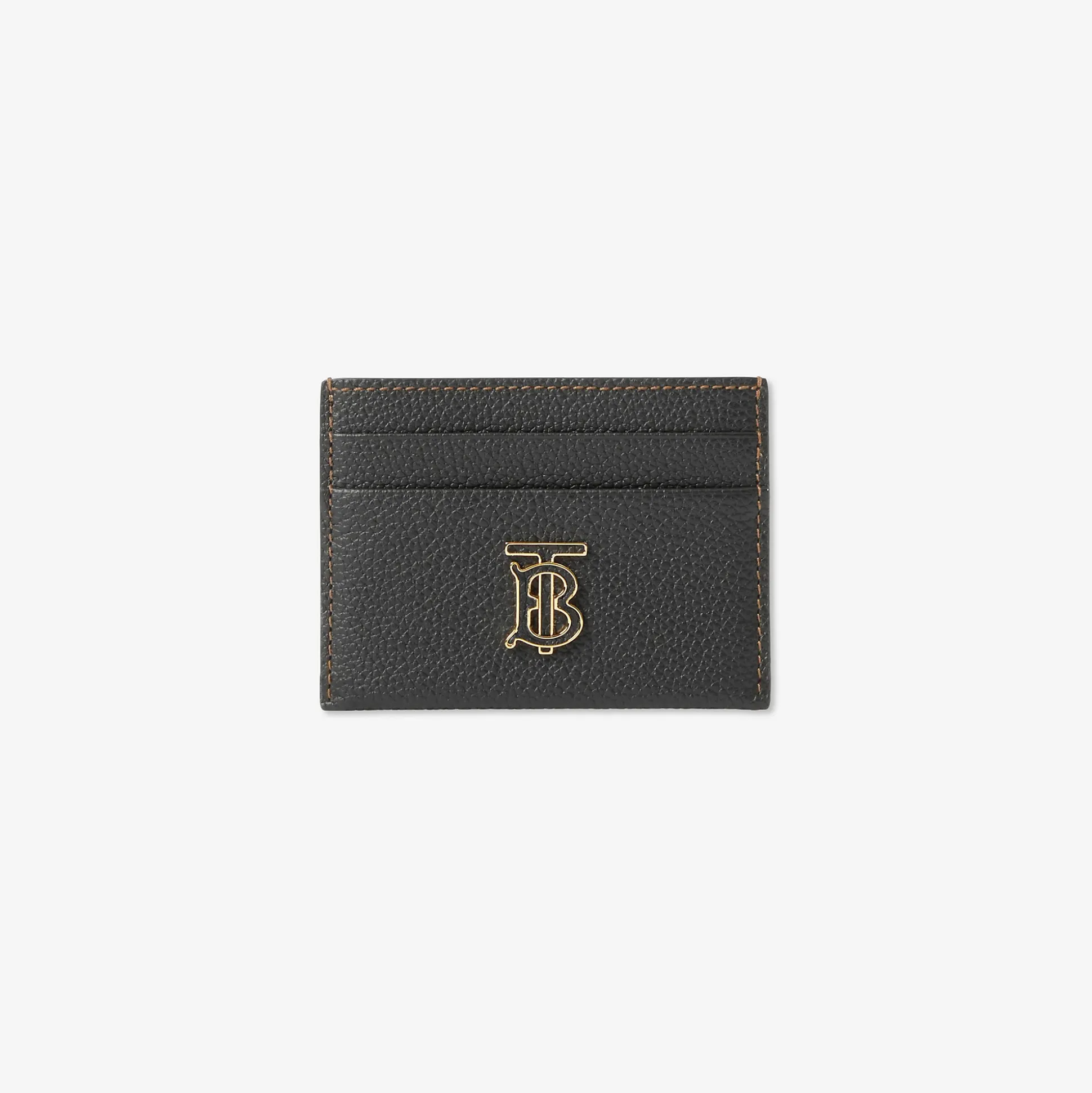 Discount Burberry Grainy Leather TB Card Case Black