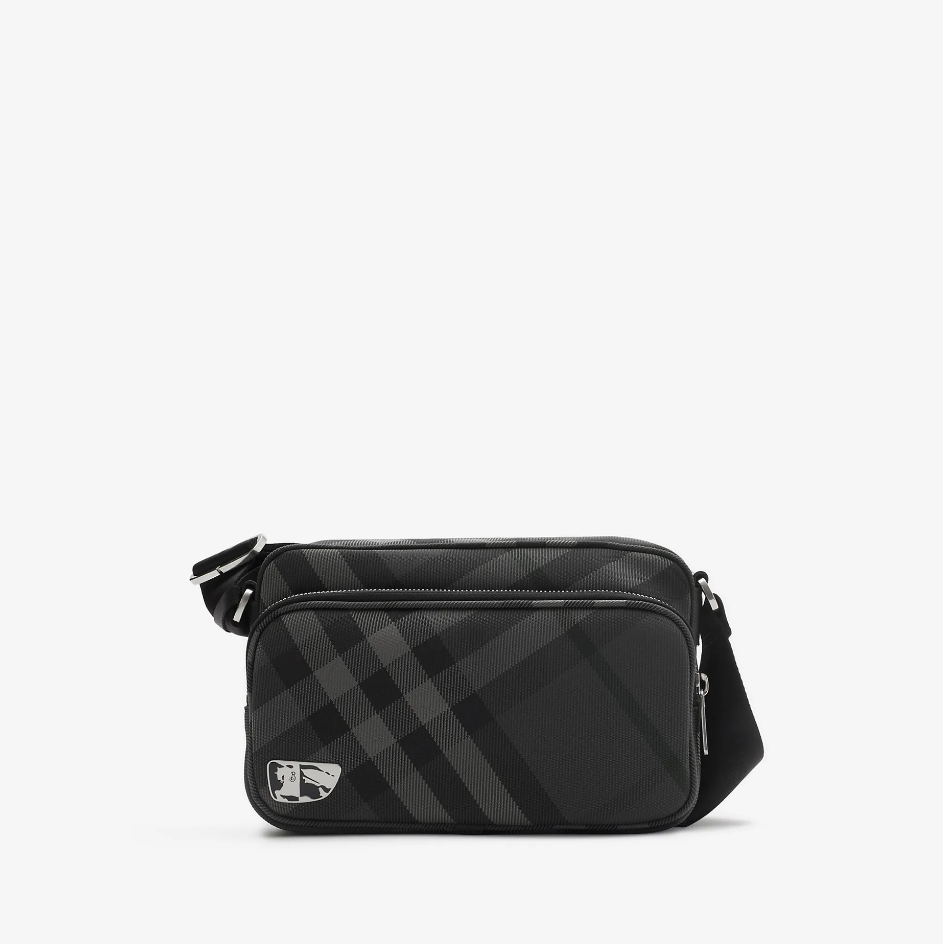 Clearance Burberry Grid Crossbody Bag Charcoal