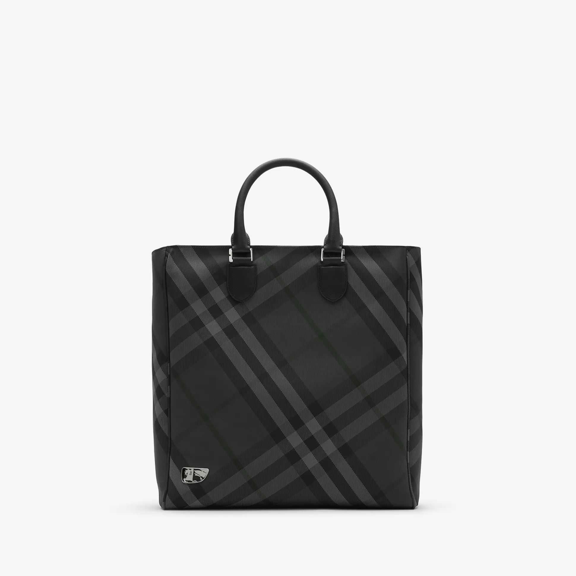 New Burberry Grid Tote Charcoal