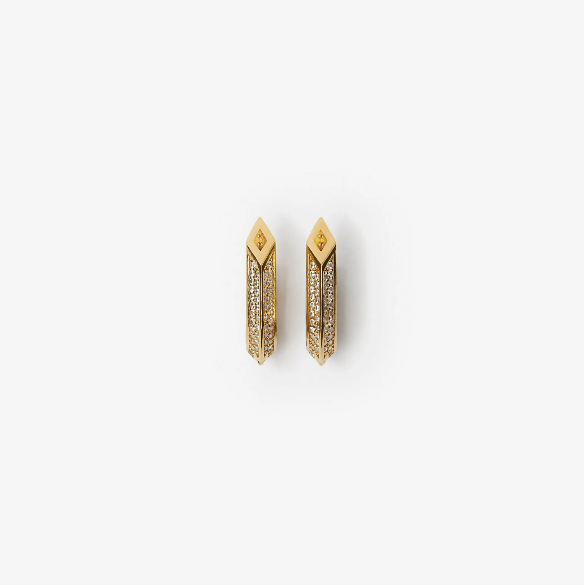 Best Burberry Hollow Spike Pavé Earrings Gold/clear