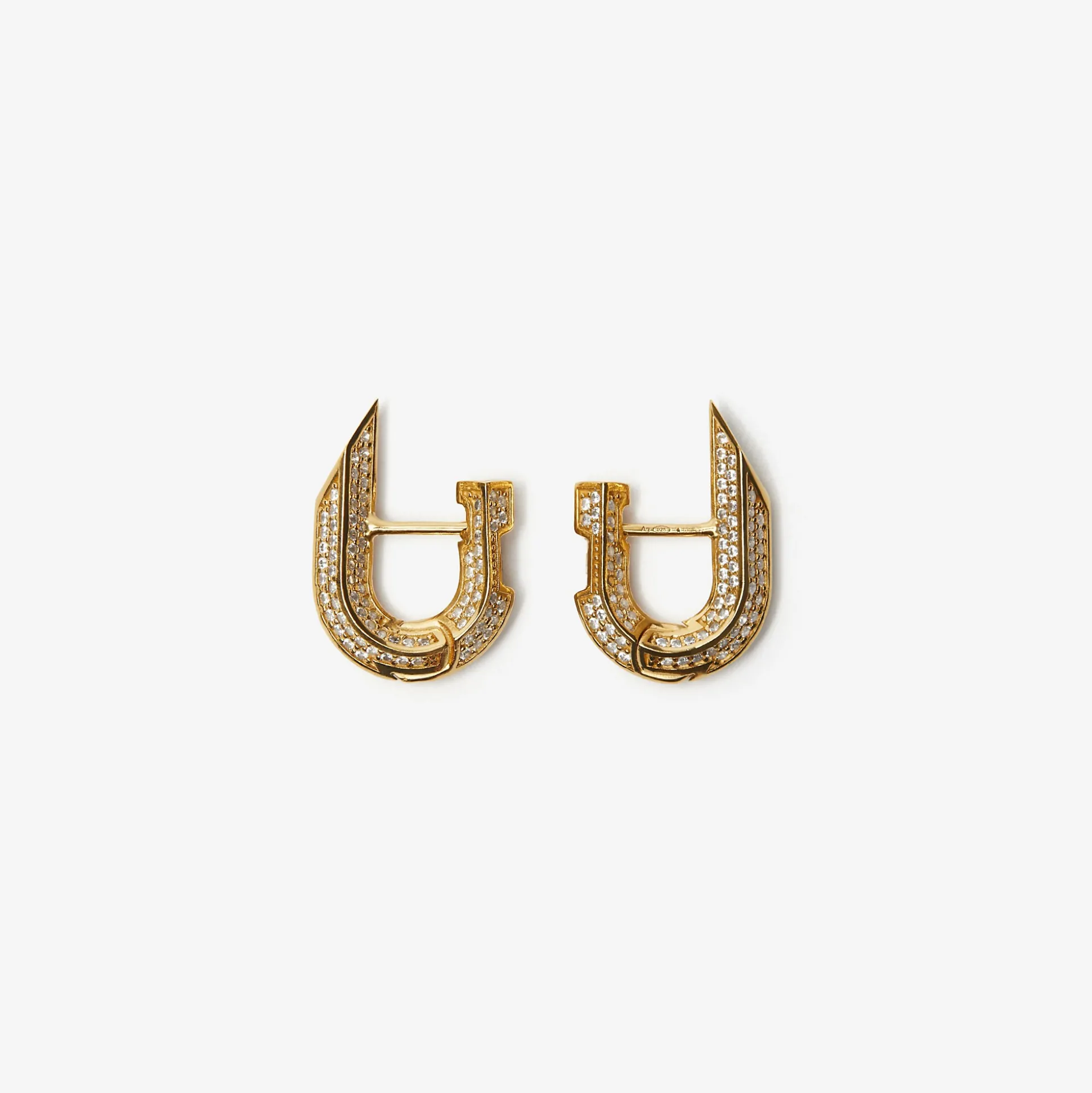 Best Burberry Hollow Spike Pavé Earrings Gold/clear