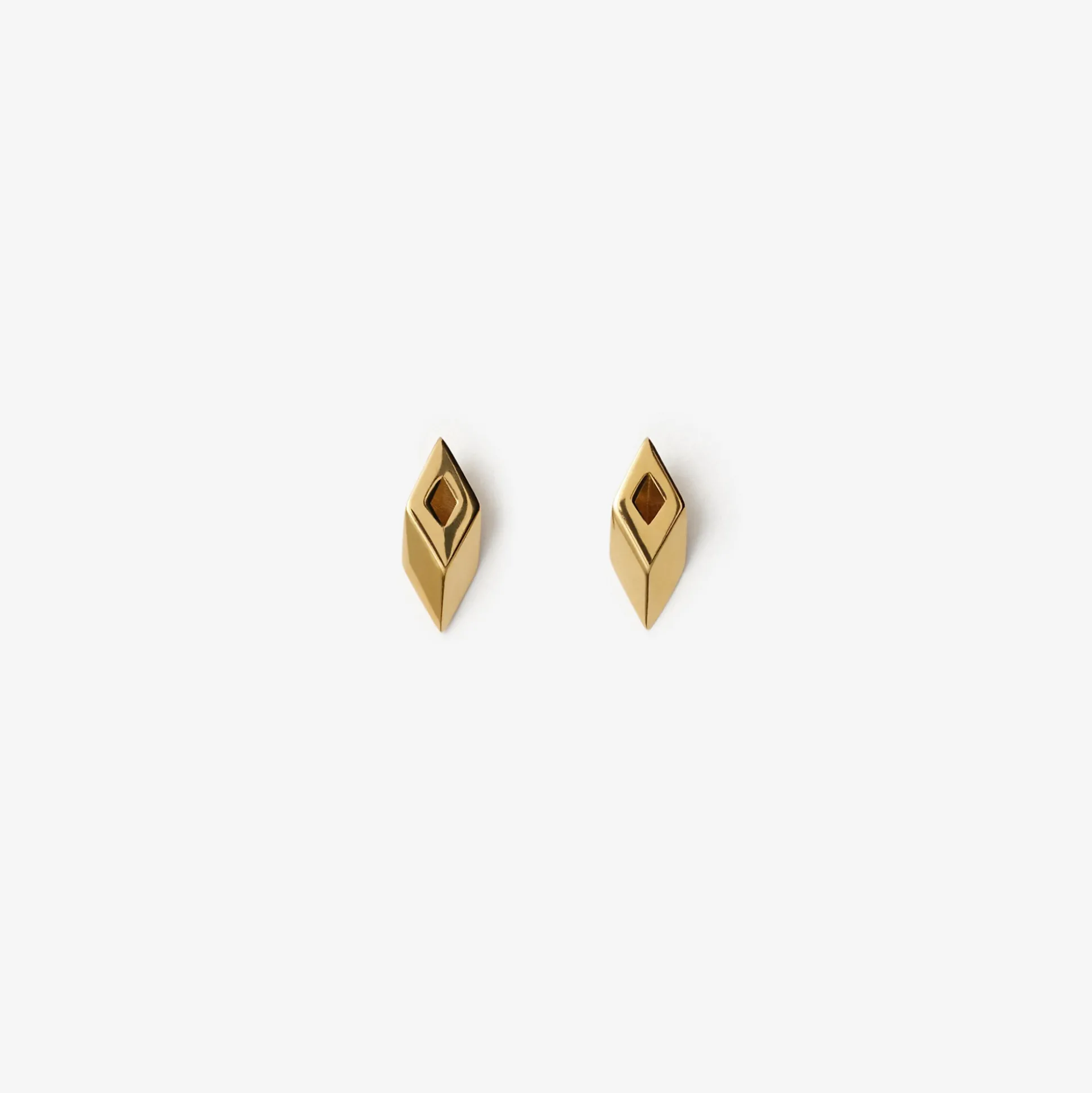 New Burberry Hollow Stud Earrings Gold