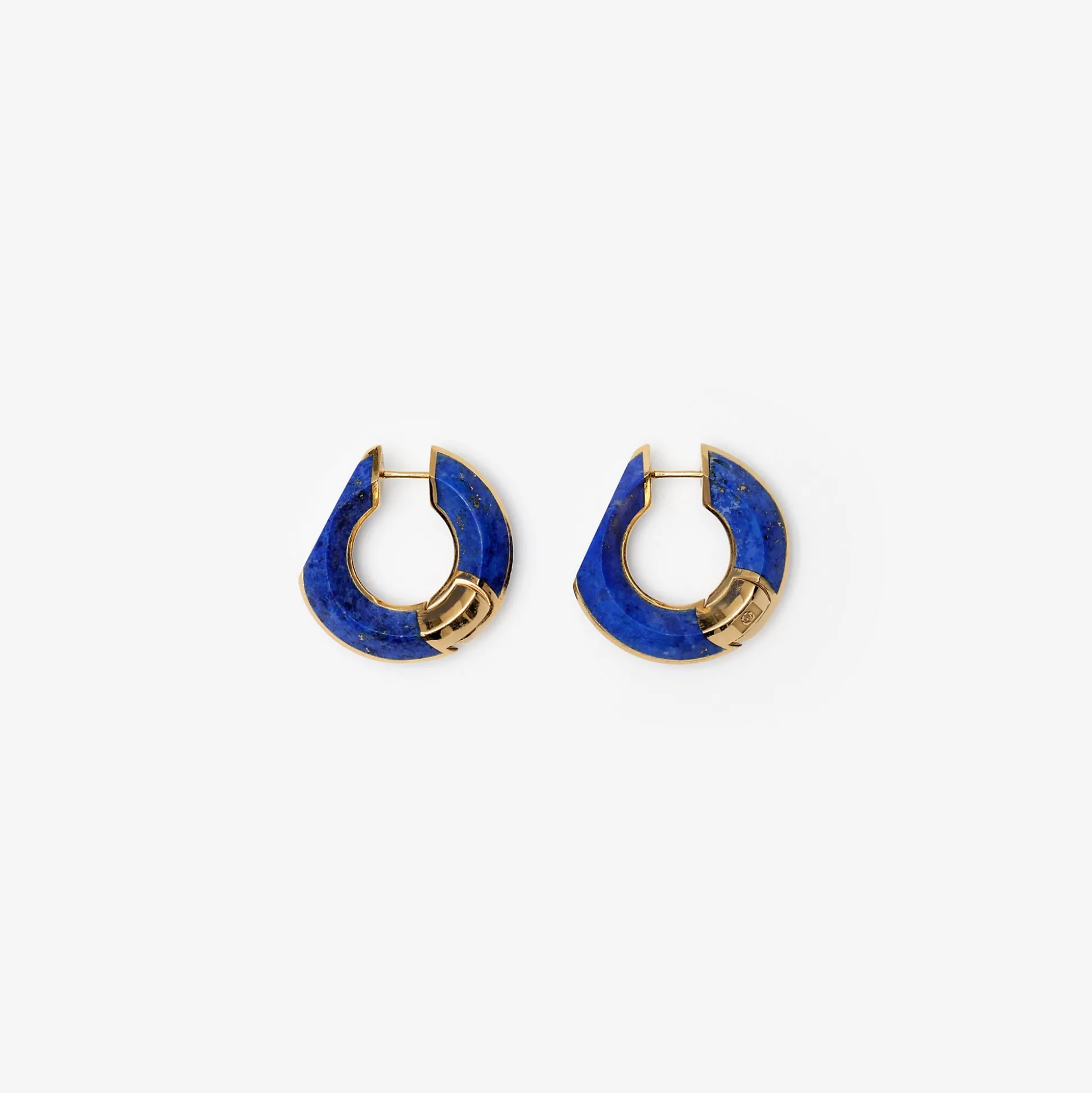 Clearance Burberry Lapis Large Hollow Hoop Earrings Gold/blue