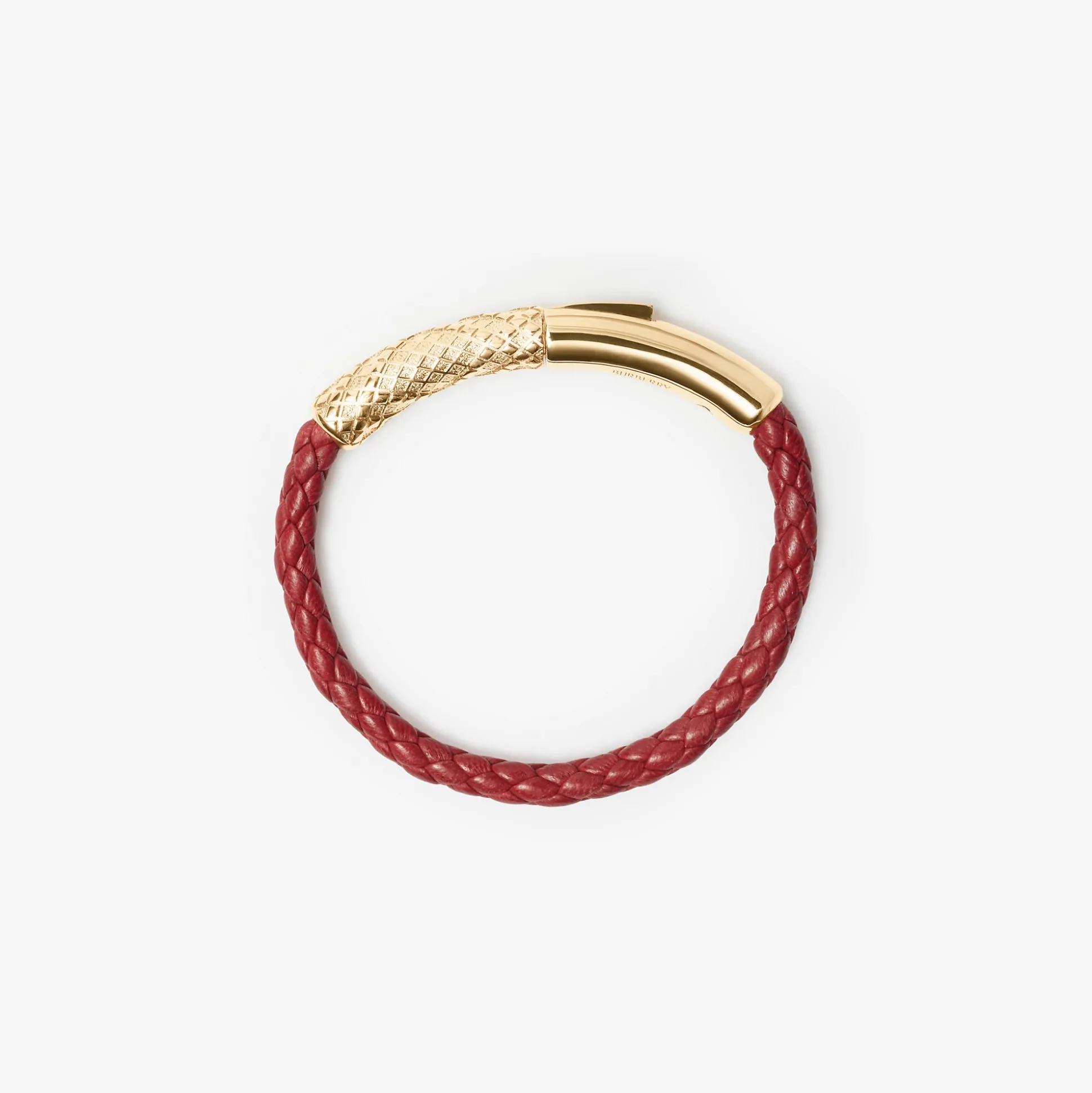 Fashion Burberry Leather Check Bracelet Gold/rust