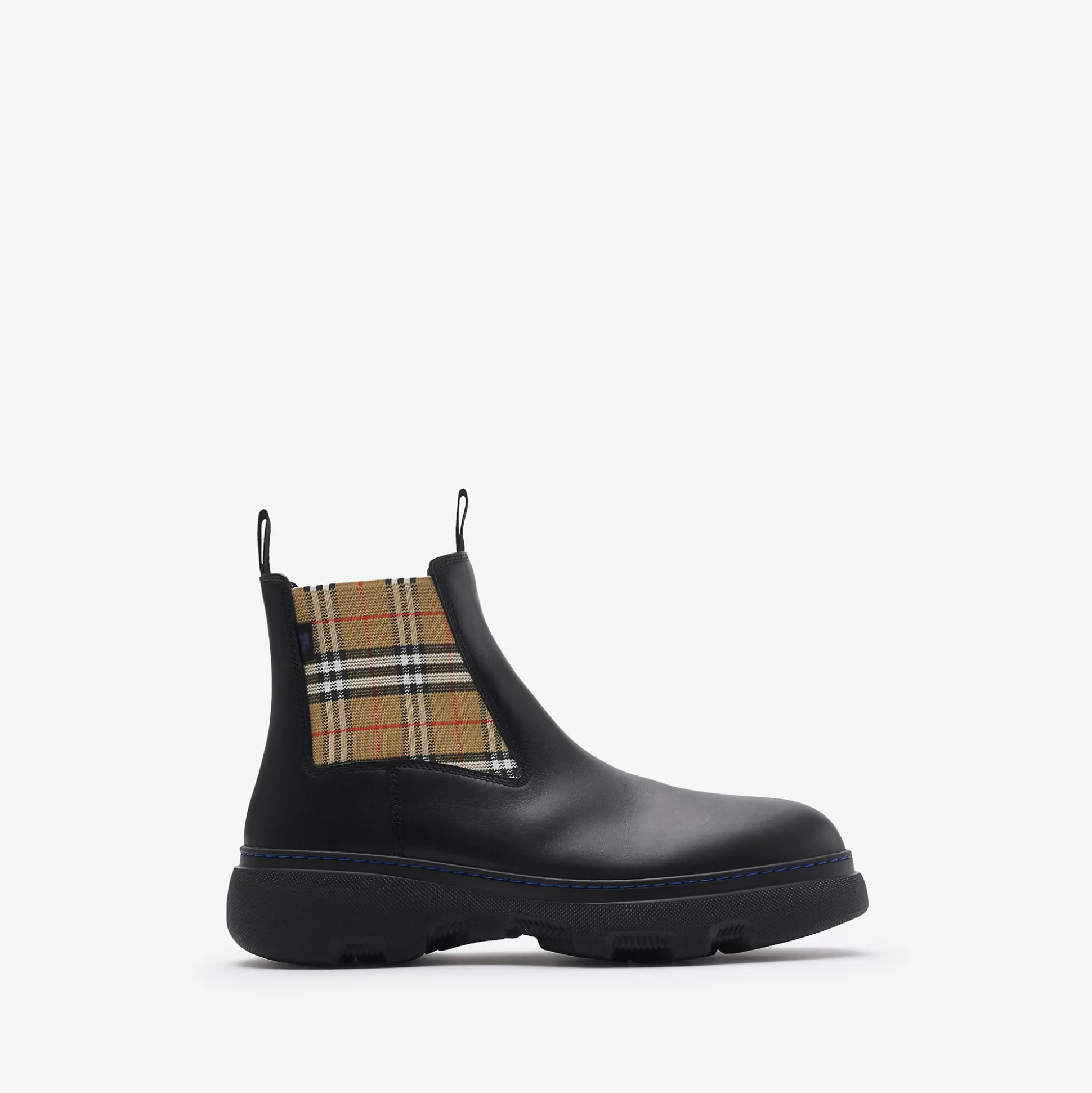 Online Burberry Leather Creeper Low Chelsea Boots Black/sand