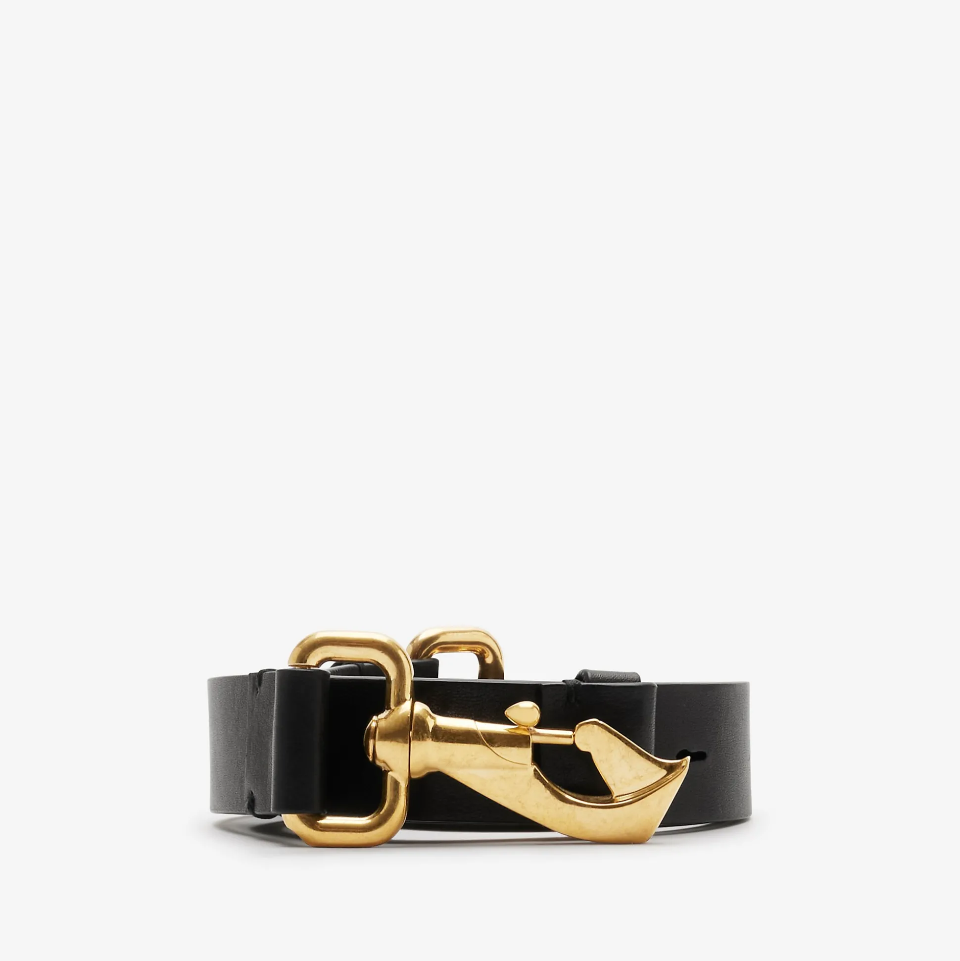 Online Burberry Leather Equestrian Belt Black