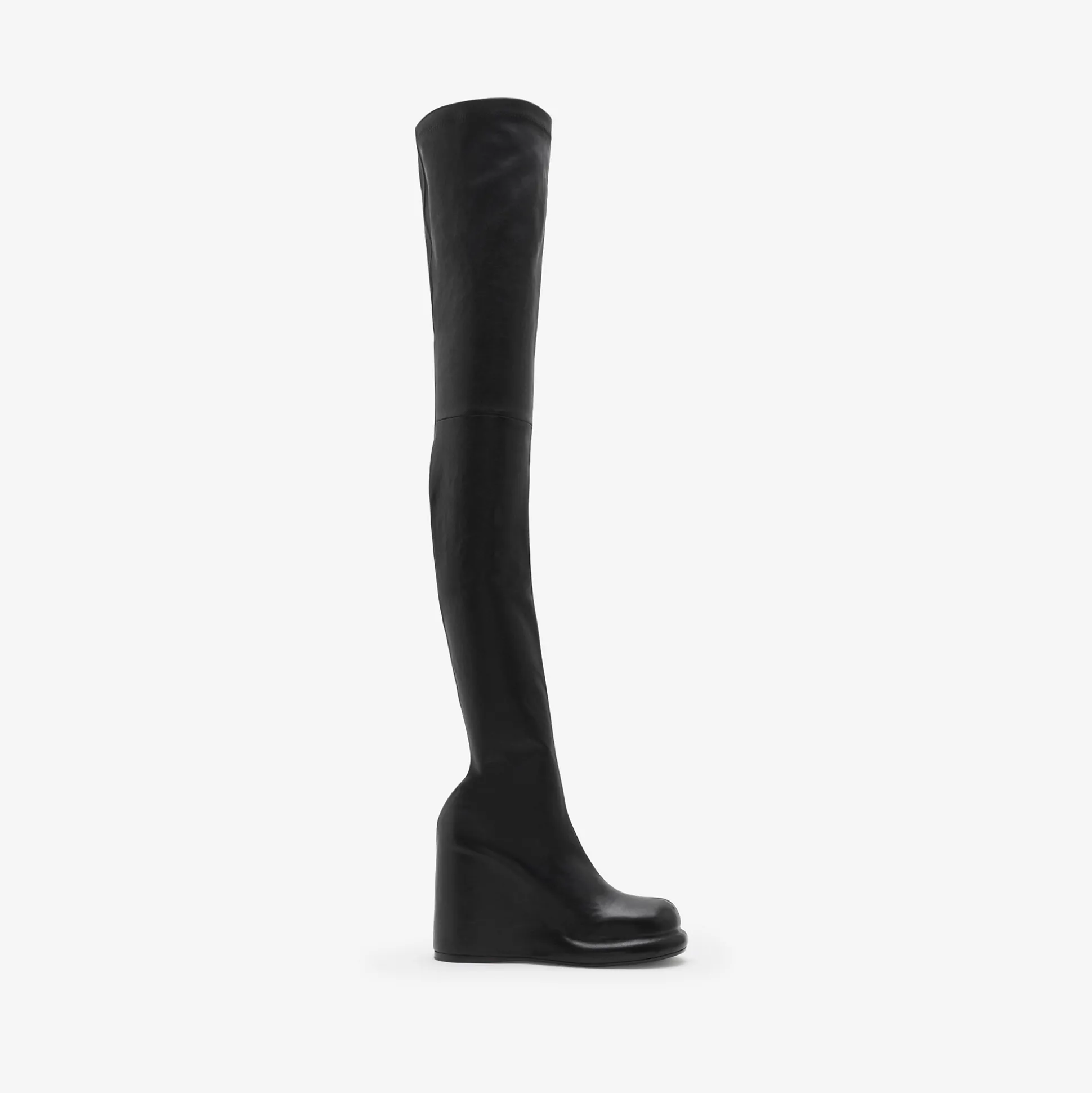 Store Burberry Leather Pillar High Boots Black