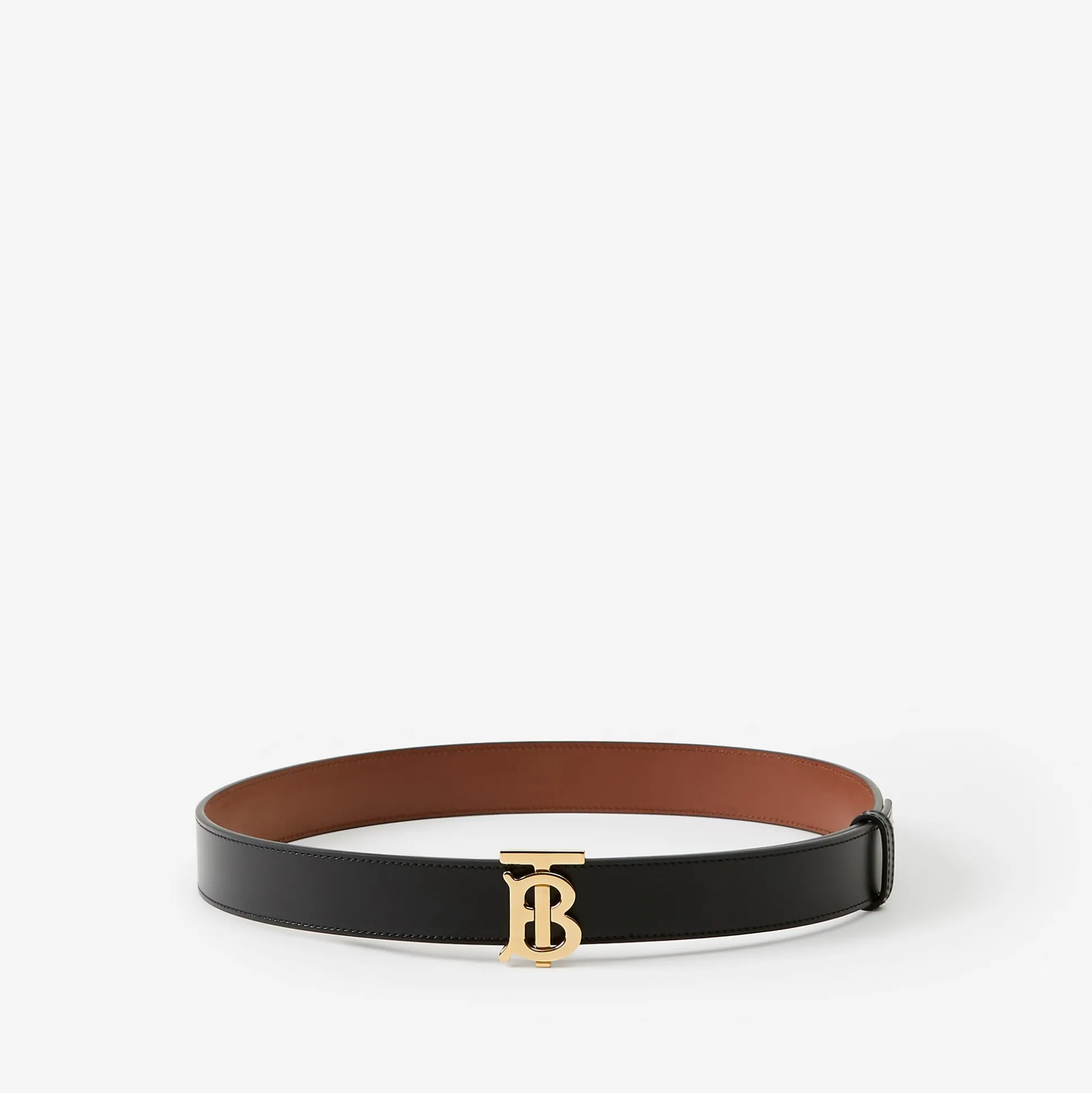 Cheap Burberry Leather Reversible TB Belt Black/tan/gold