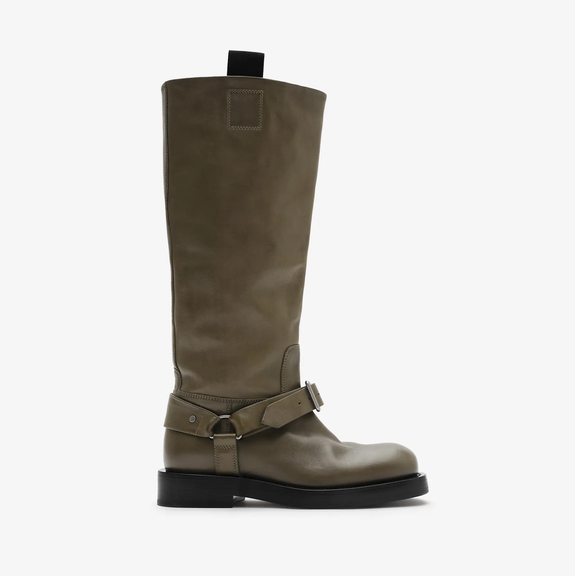 Shop Burberry Leather Saddle High Boots Loch