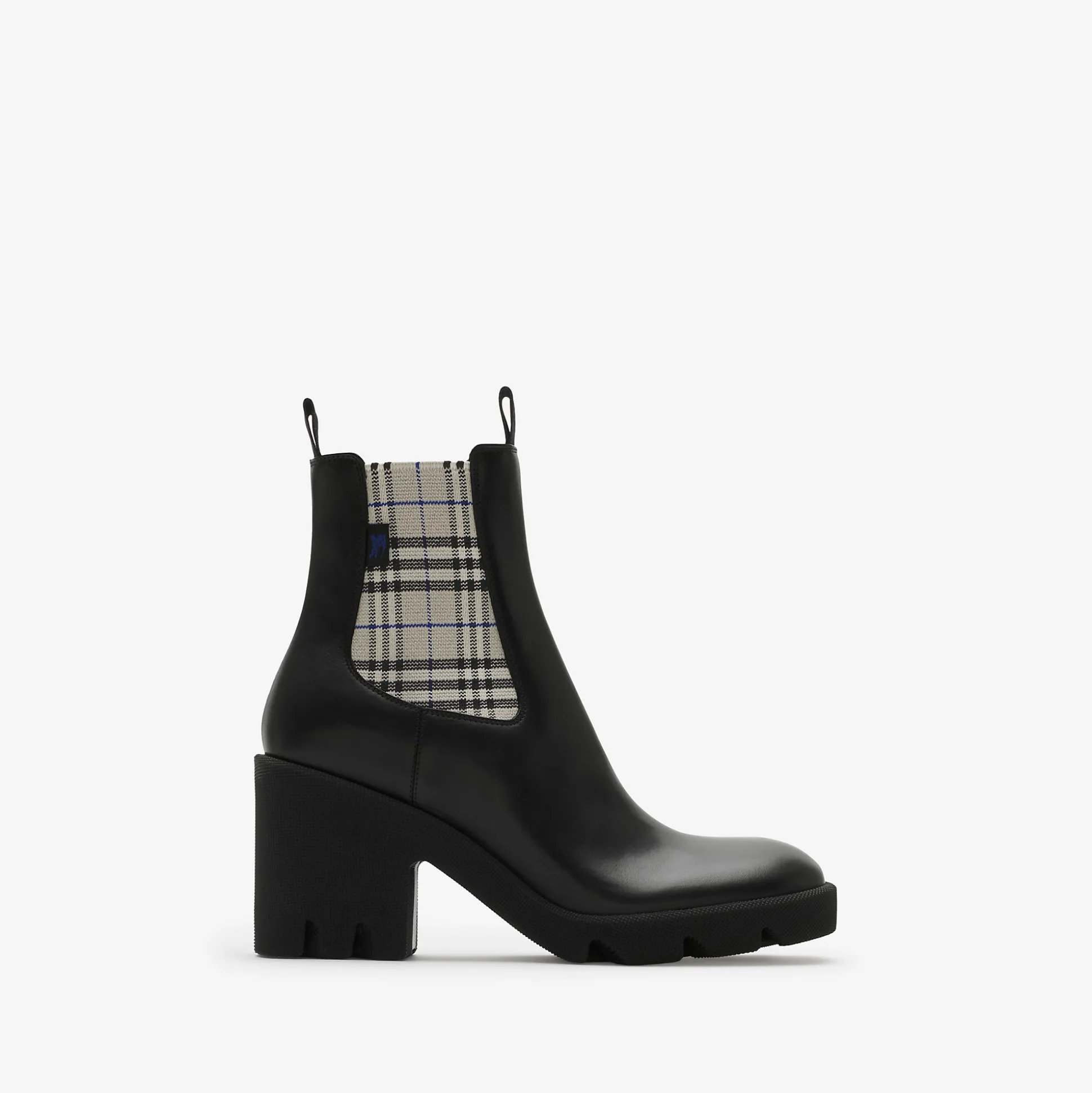 Fashion Burberry Leather Stride Chelsea Boots​ Black/lichen