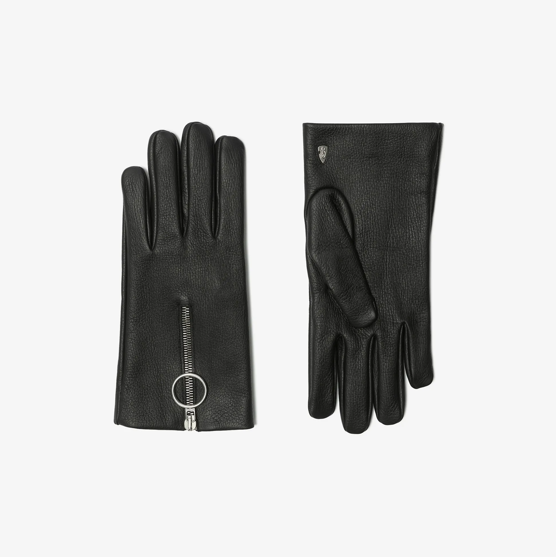 Best Burberry Leather Zip Gloves Black