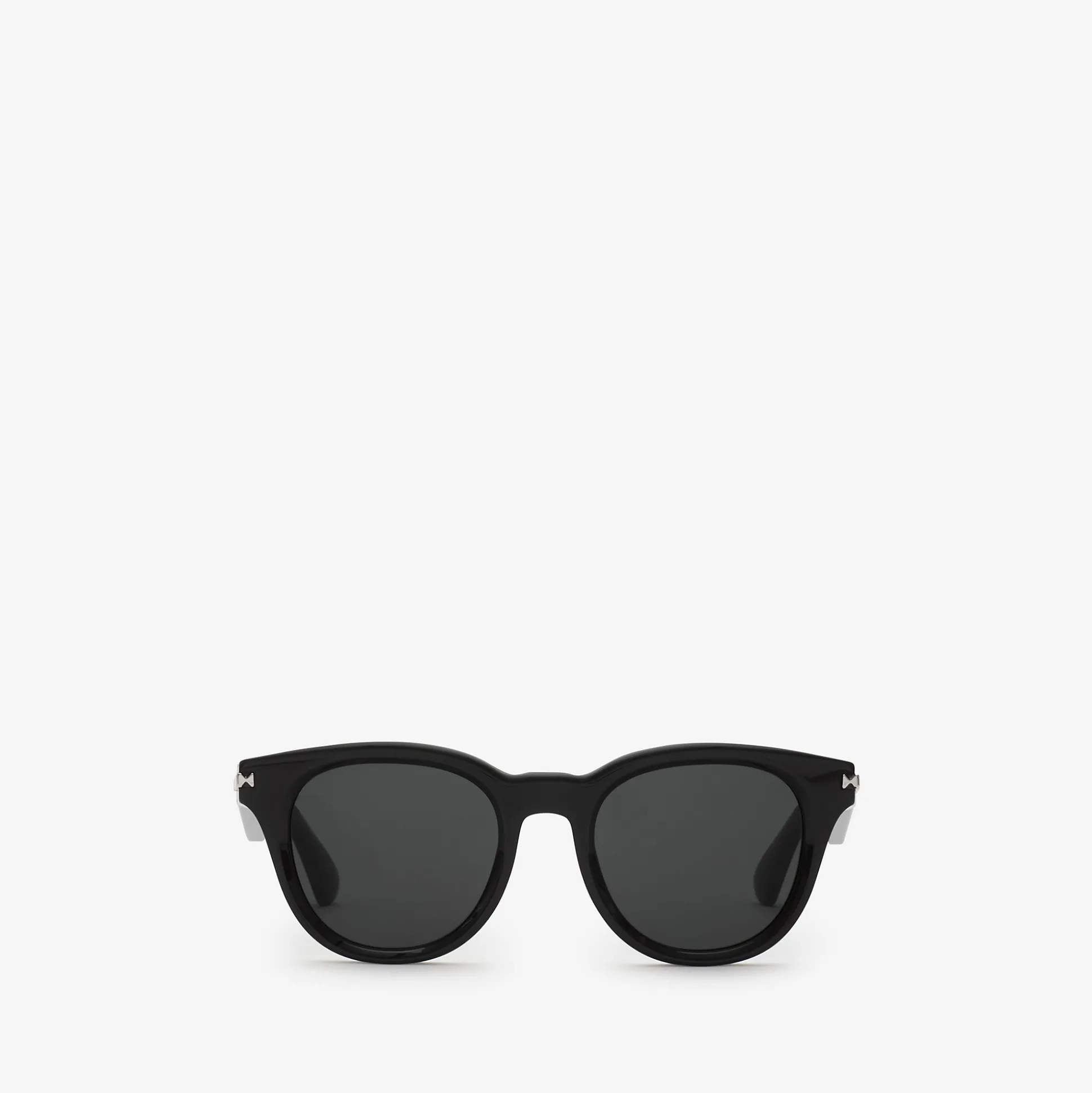 Best Sale Burberry Logo Bar Round Sunglasses Black