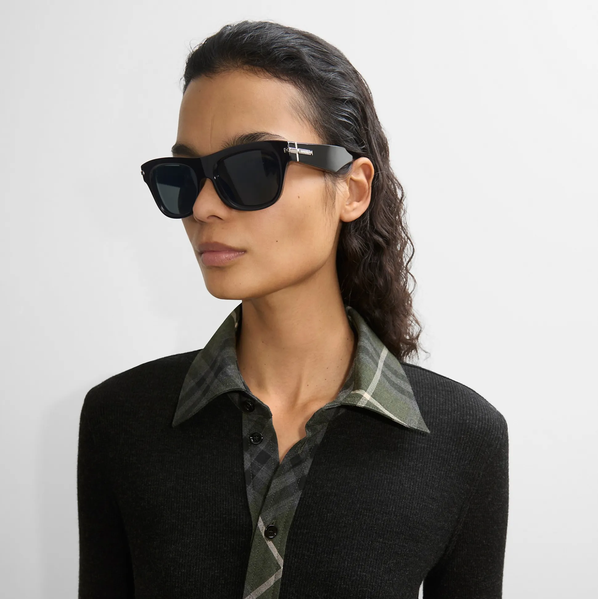 Online Burberry Logo Bar Square Sunglasses Black