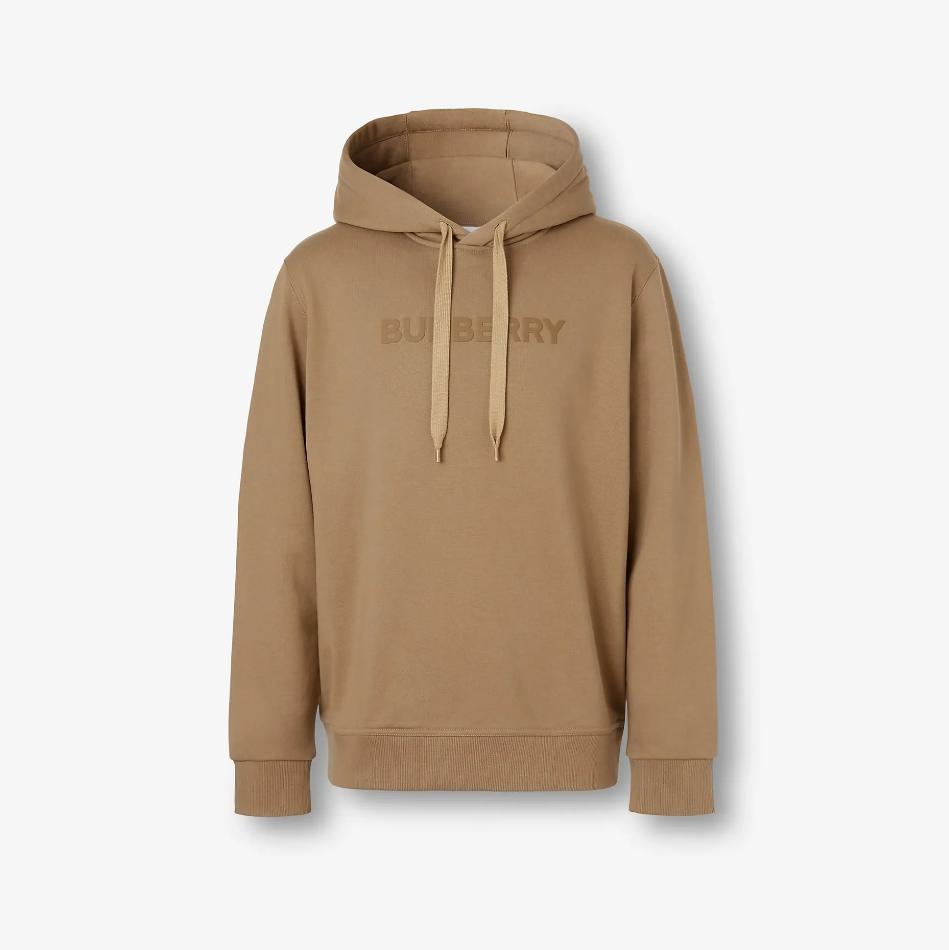 Outlet Burberry Logo Cotton Hoodie Camel