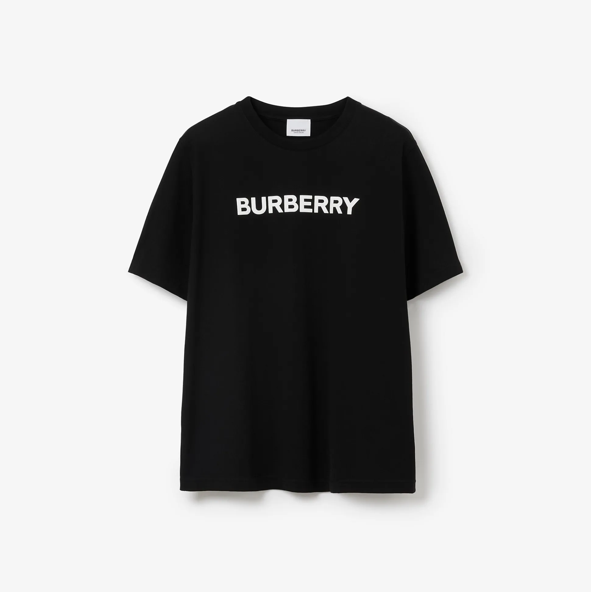 Shop Burberry Logo Cotton T-shirt Black