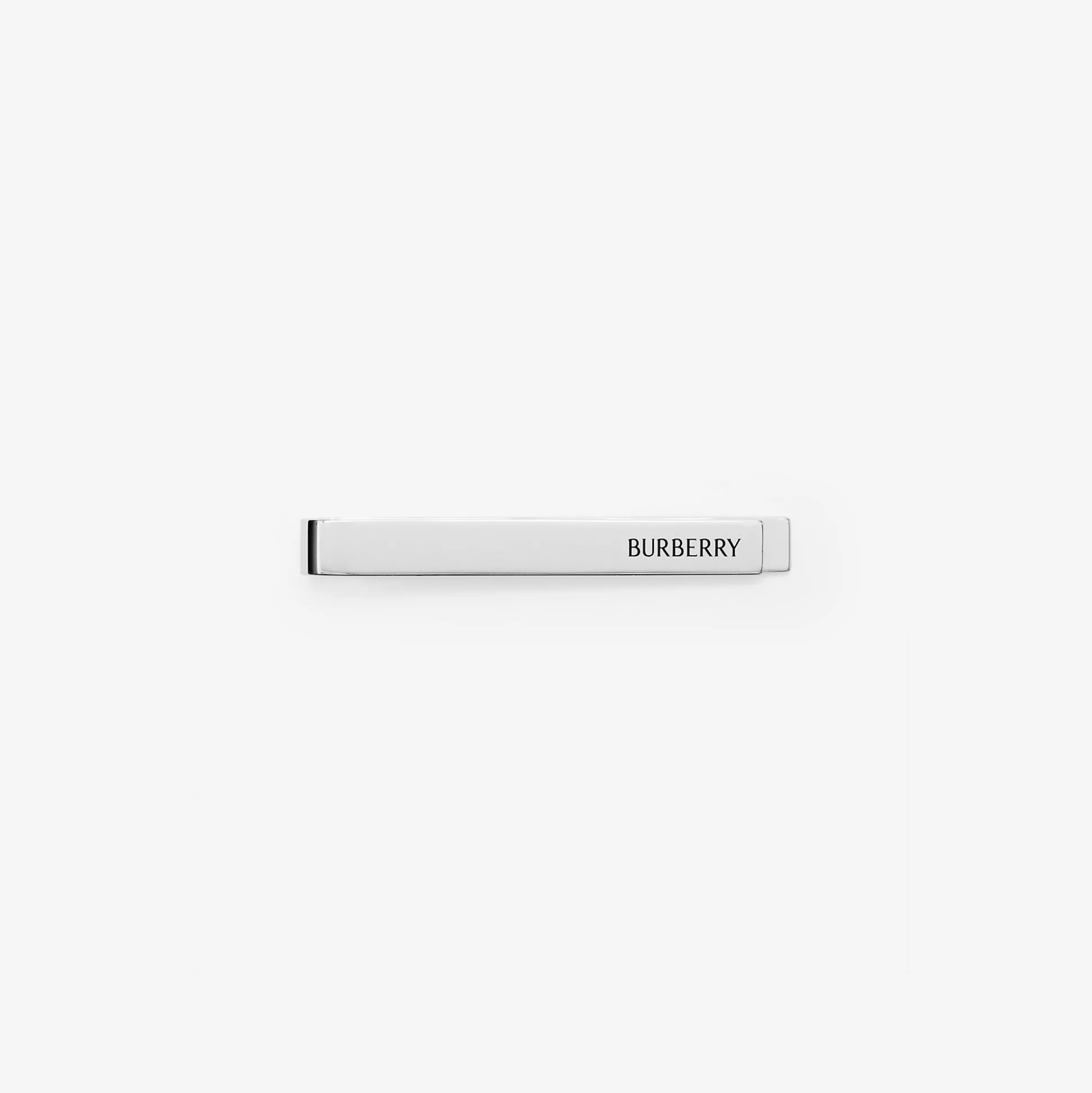 New Burberry Logo Tie Bar Silver