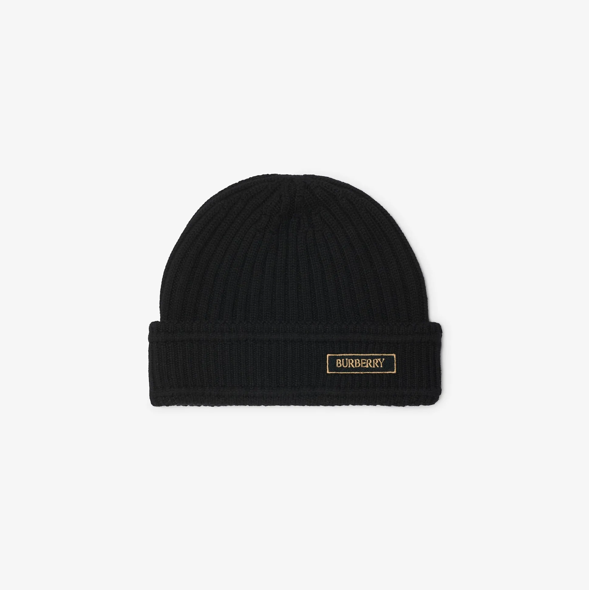 Shop Burberry Logo Wool Beanie Black