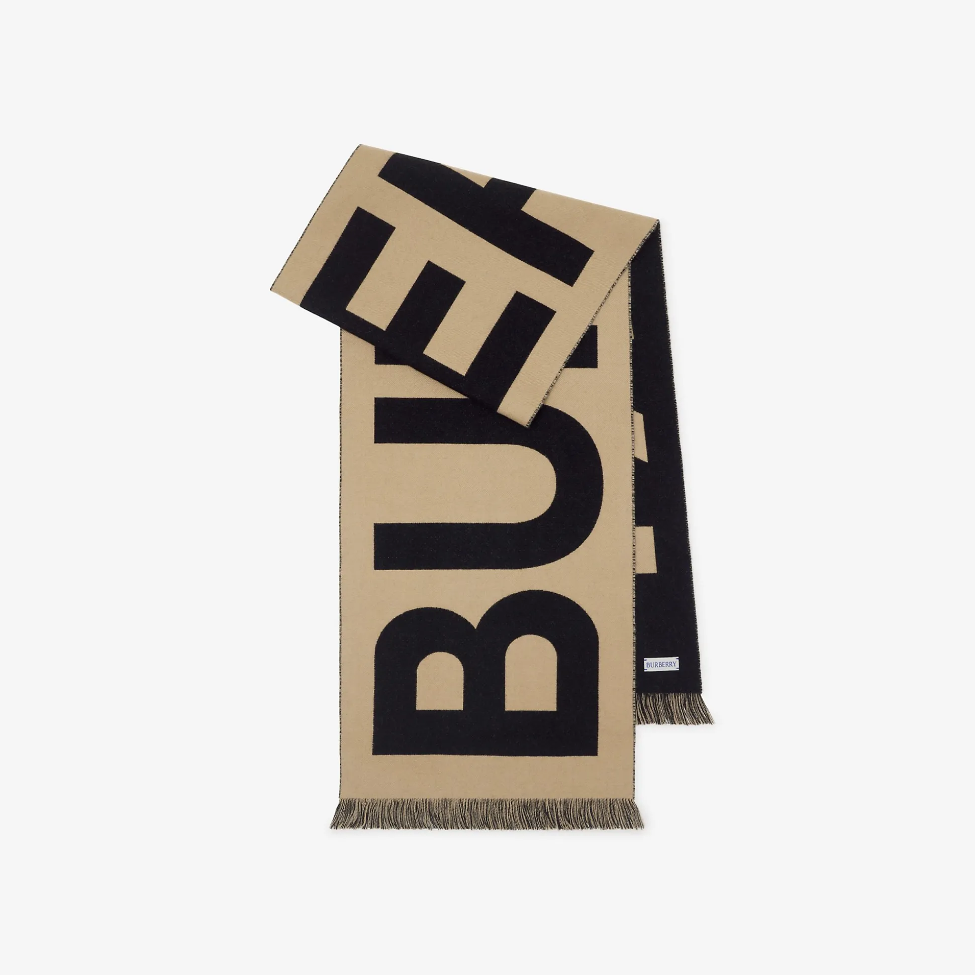 Hot Burberry Logo Wool Scarf Archivebeige