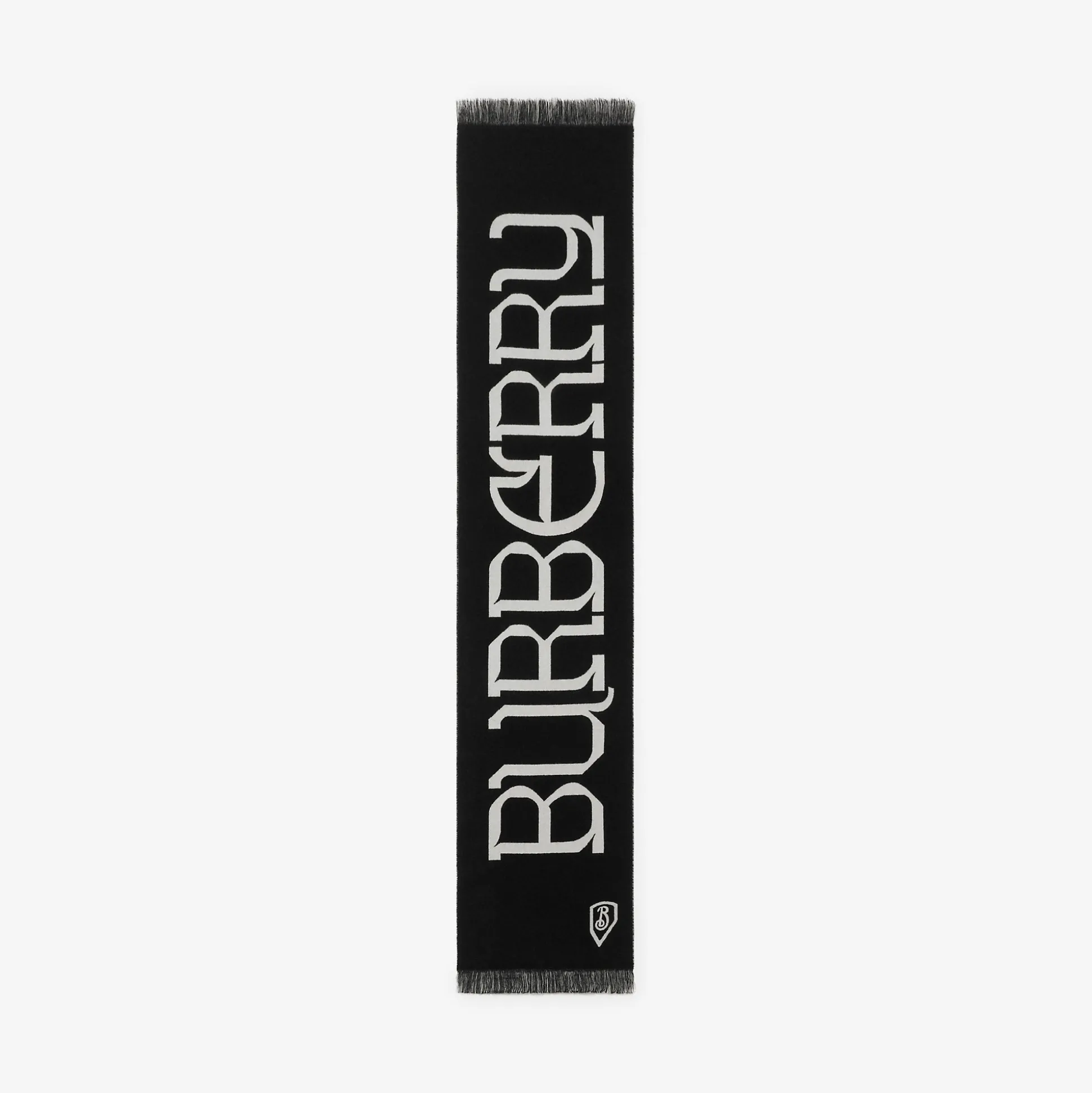 Cheap Burberry Logo Wool Scarf Black