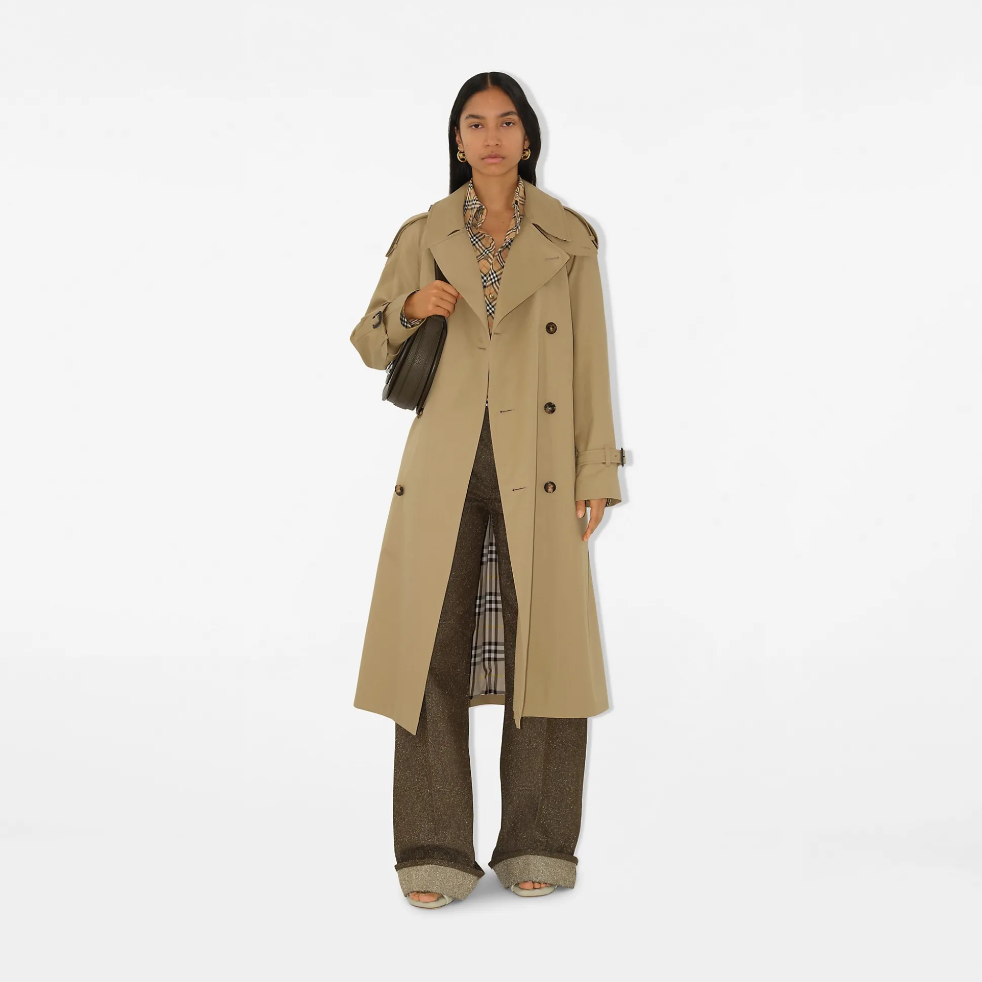 Flash Sale Burberry Long Castleford Trench Coat Beige